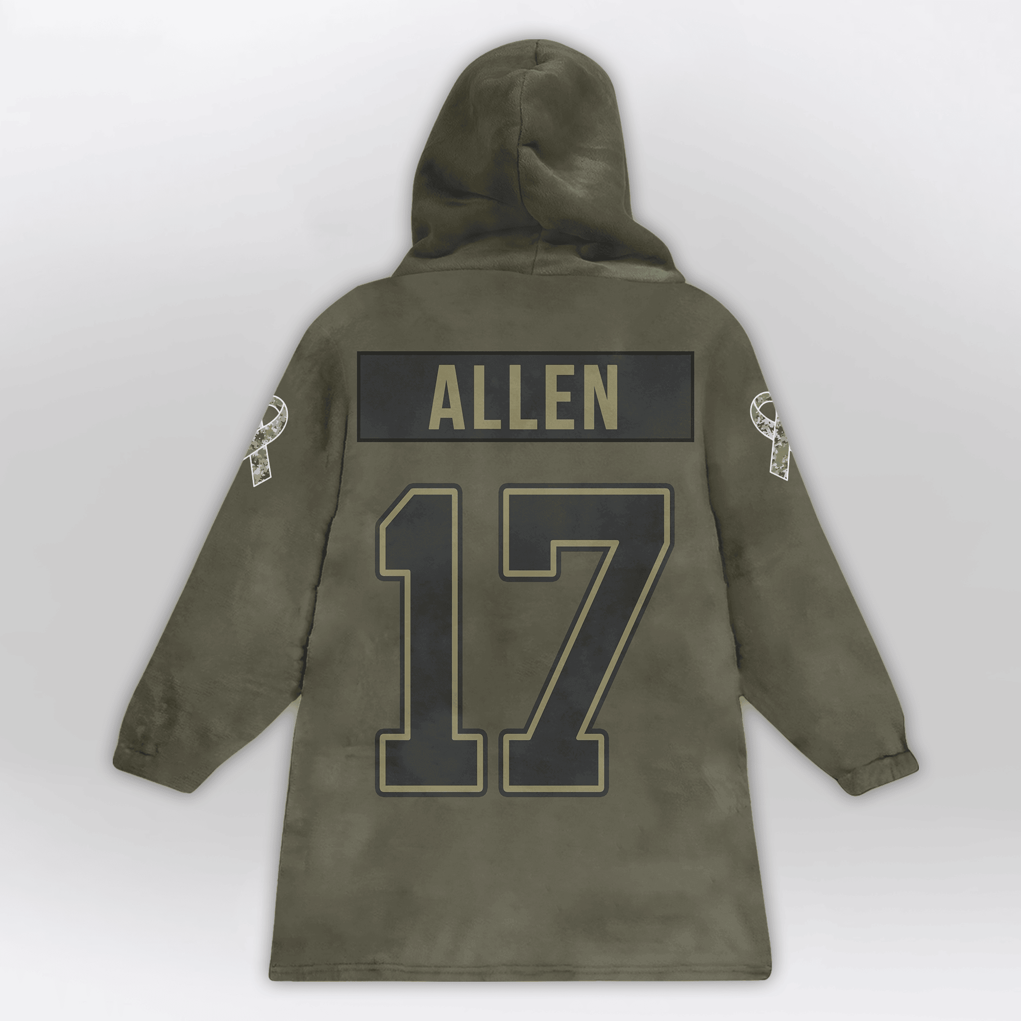 Adult J.A 17 Buffalo Football Blanket Hoodie – Olive Salute to Service