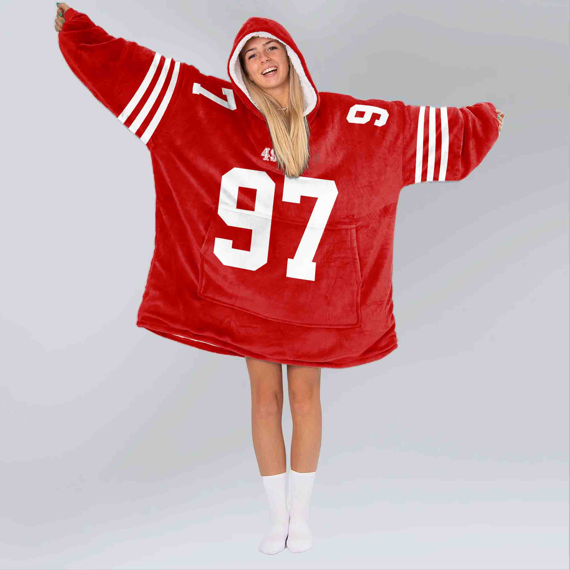 Adult N.B 97 San Francisco 49ers Football Unisex Blanket Hoodie