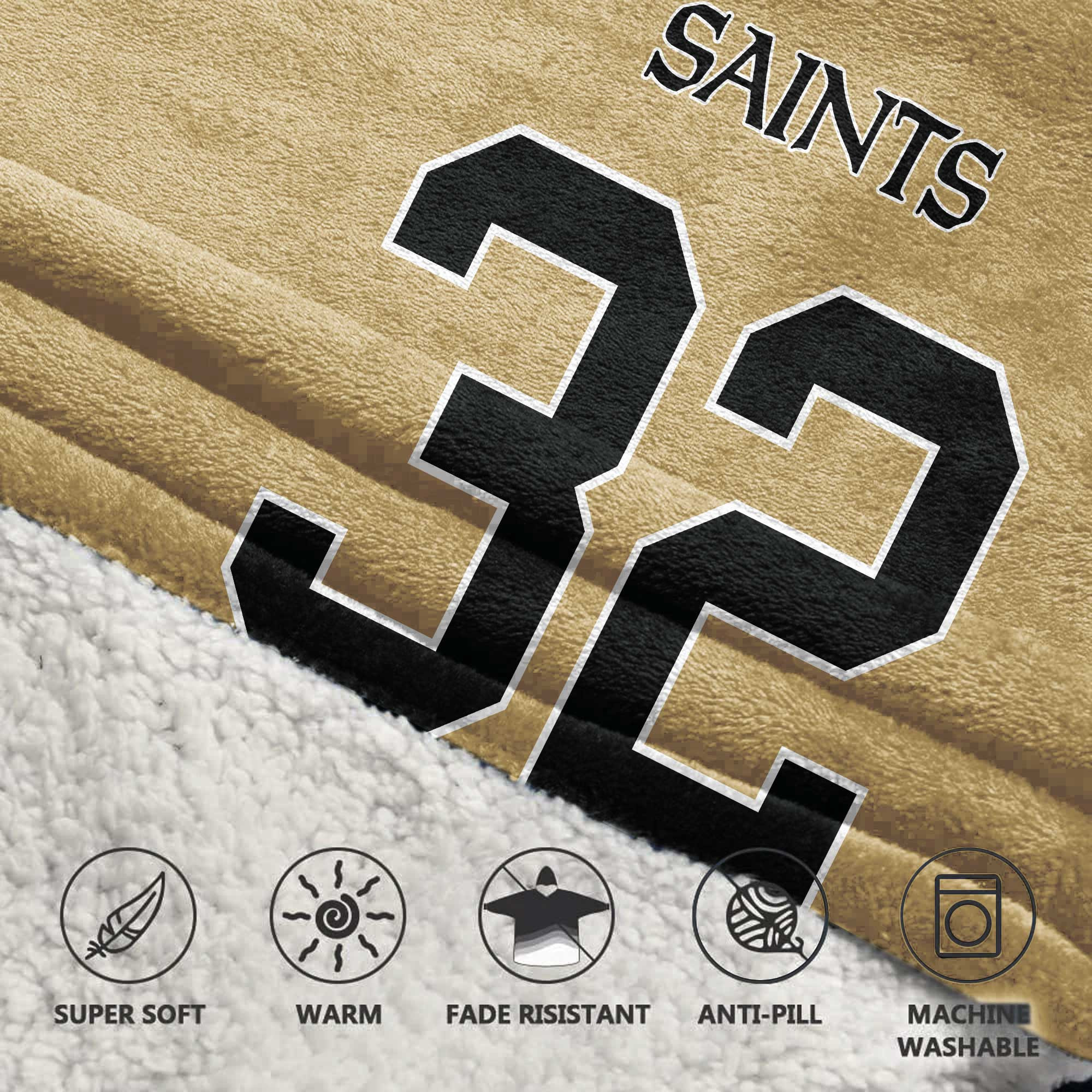 Adult T.M 32 New Orleans Football Unisex Blanket Hoodie