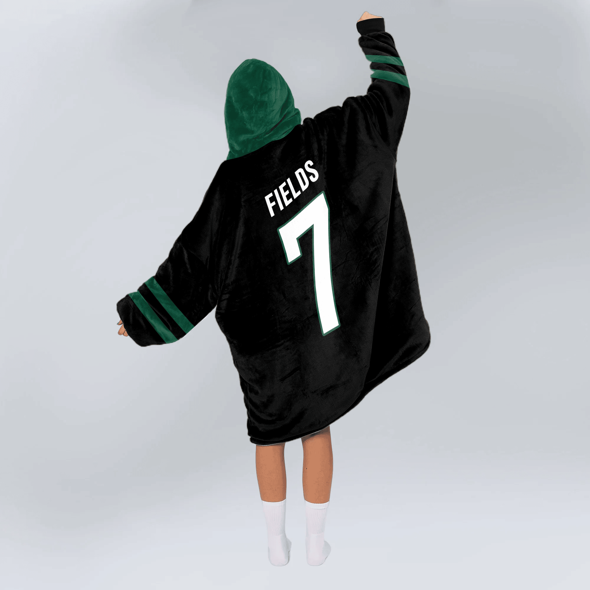 Adult J.F 7 New York J Football Unisex Blanket Hoodie