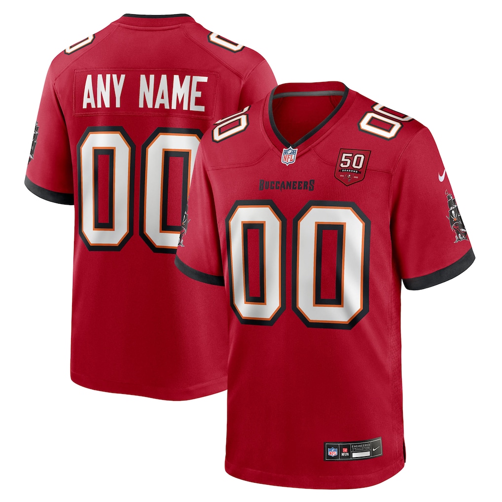 Custom Tampa Bay Buccaneers 50th Season Game Jersey - Red