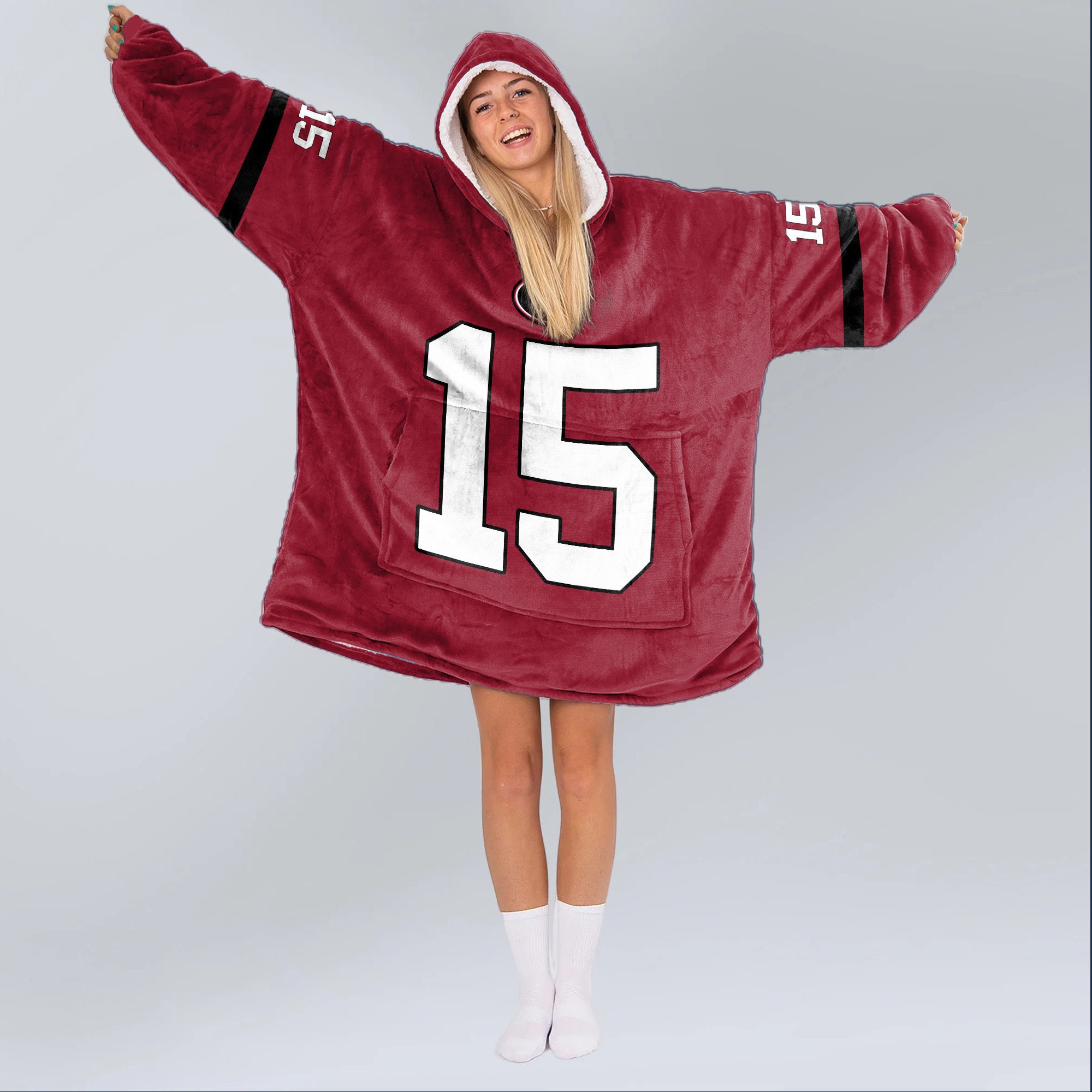 Adult 15 Georgia Football Unisex Blanket Hoodie