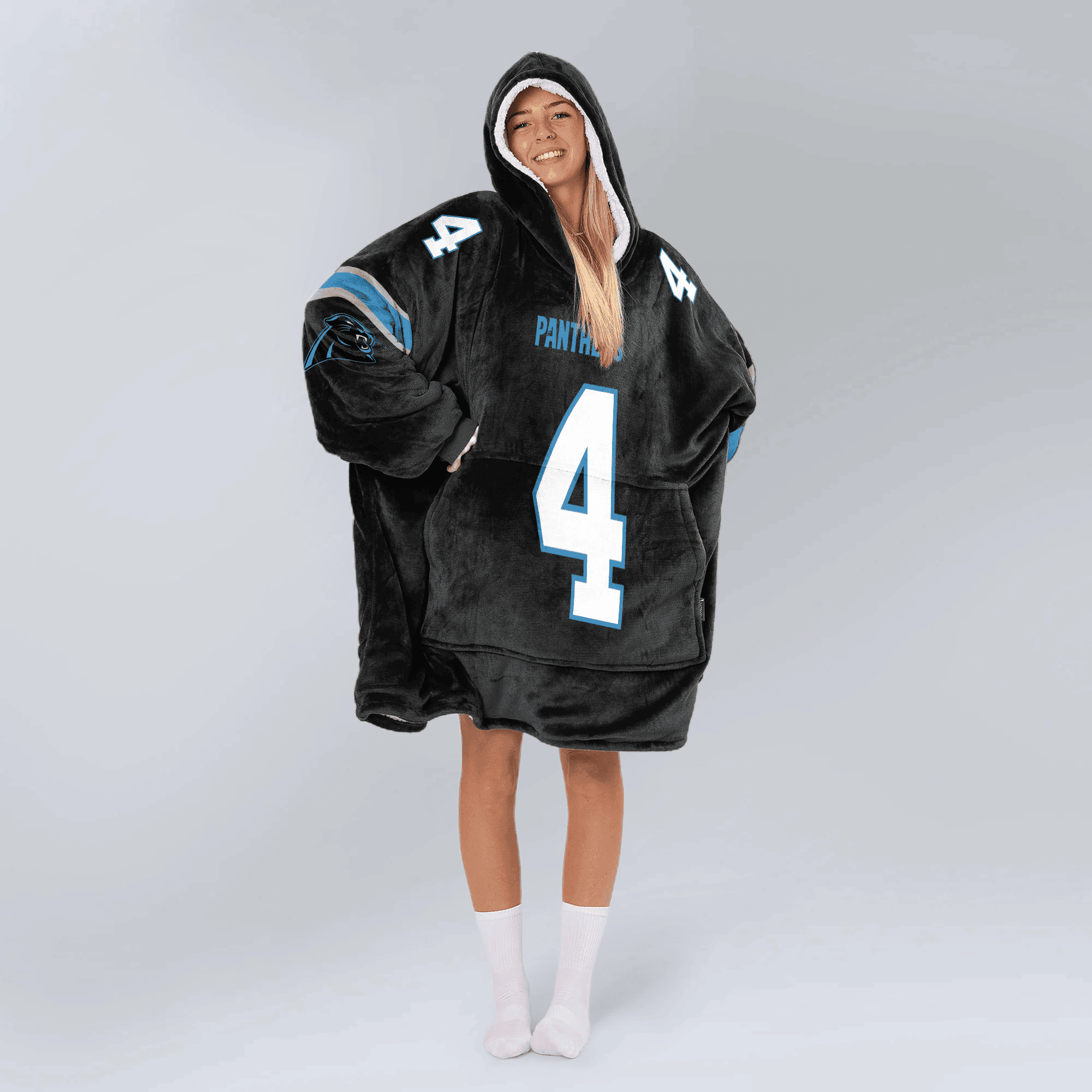 Adult 4 Carolina Football Unisex Blanket Hoodie