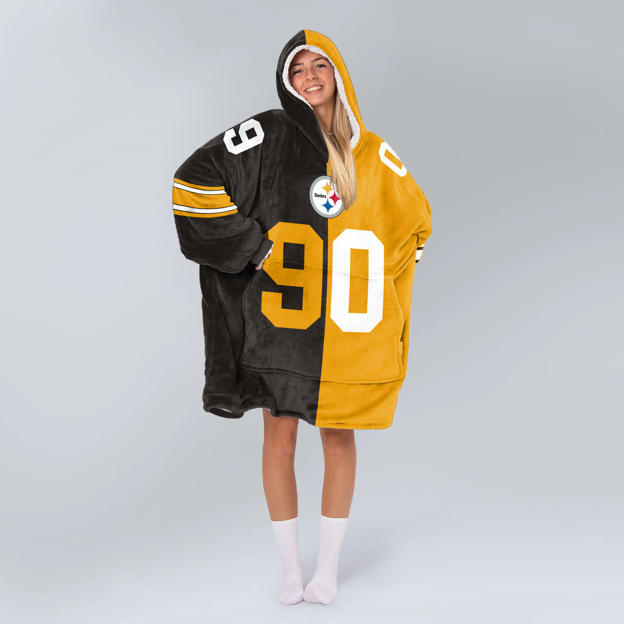 Adult T.J.W 90 Pittsburgh Football Unisex Blanket Hoodie