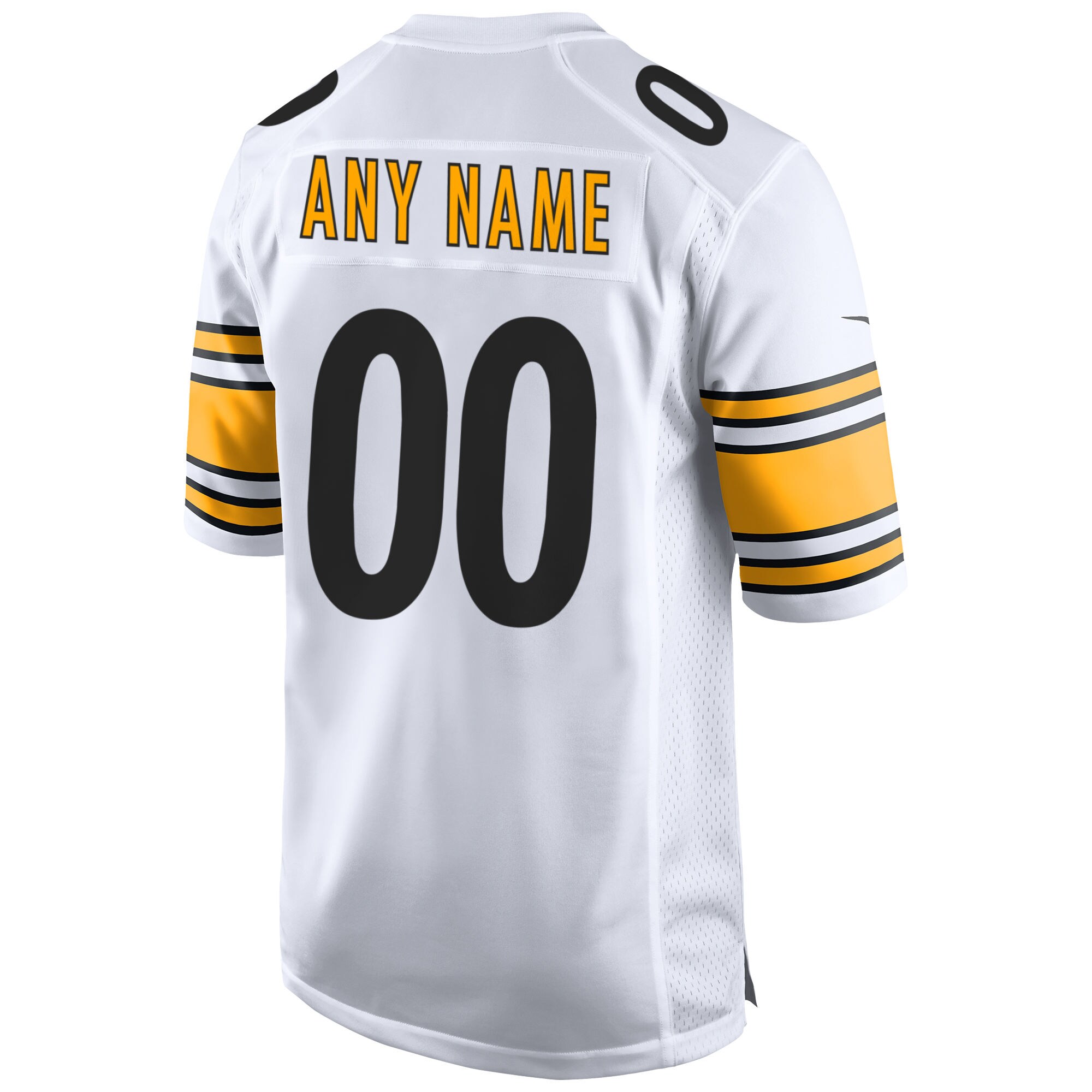 Men's  White Pittsburgh Steelers Away Custom Game Jersey