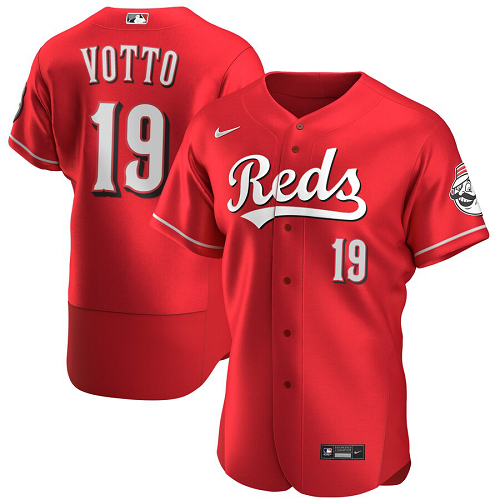 Men's Cincinnati Reds #19 Joey Votto  Scarlet Alternate 2020 Player Jersey