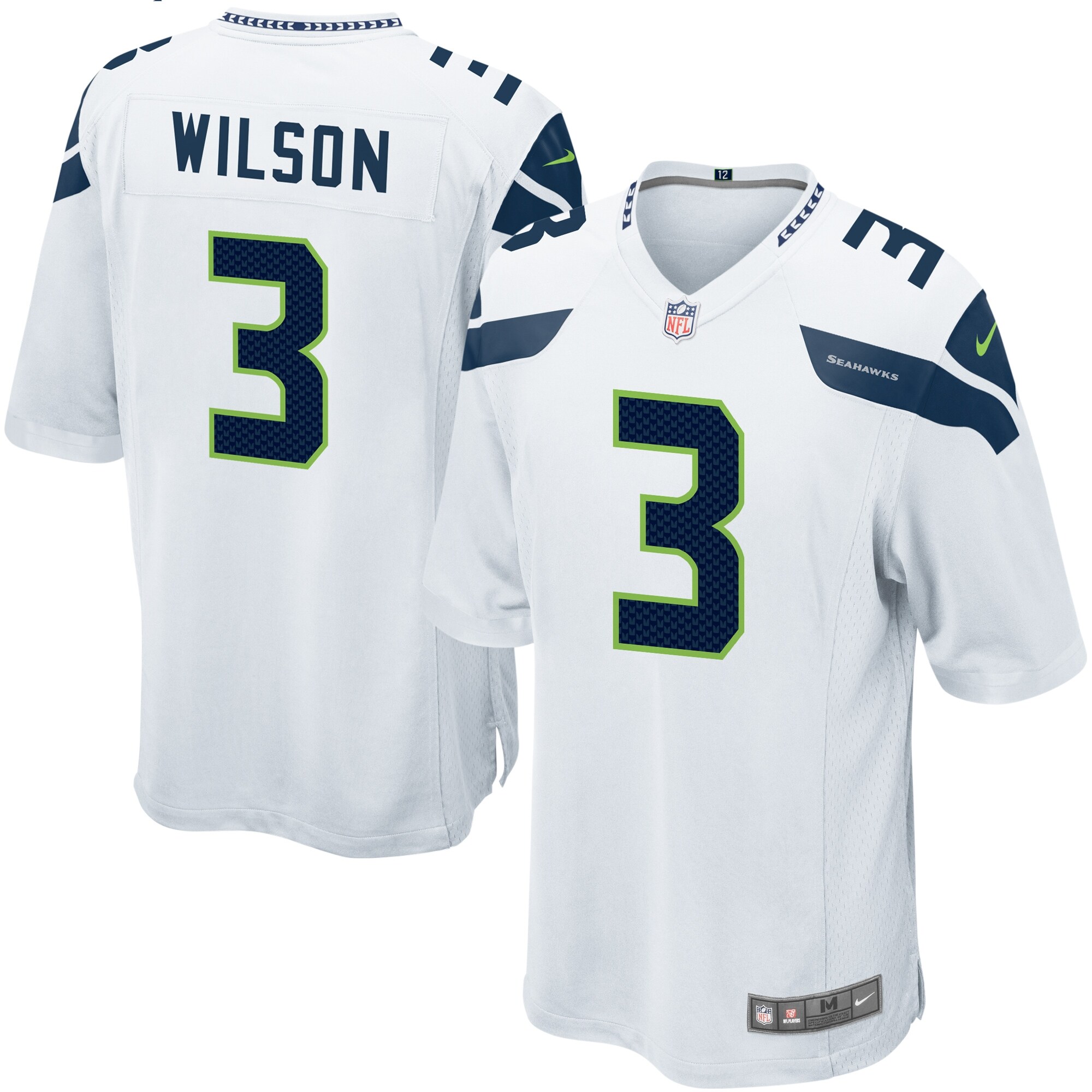 Russell Wilson Seattle Seahawks  Game Jersey - White