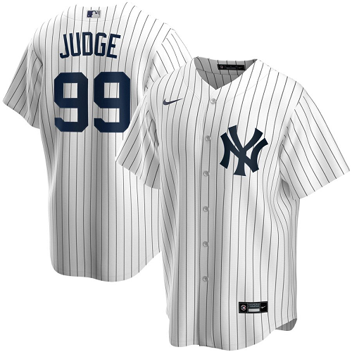 Men's  New York Yankees #99 Aaron Judge White Home 2020 MLB Jersey