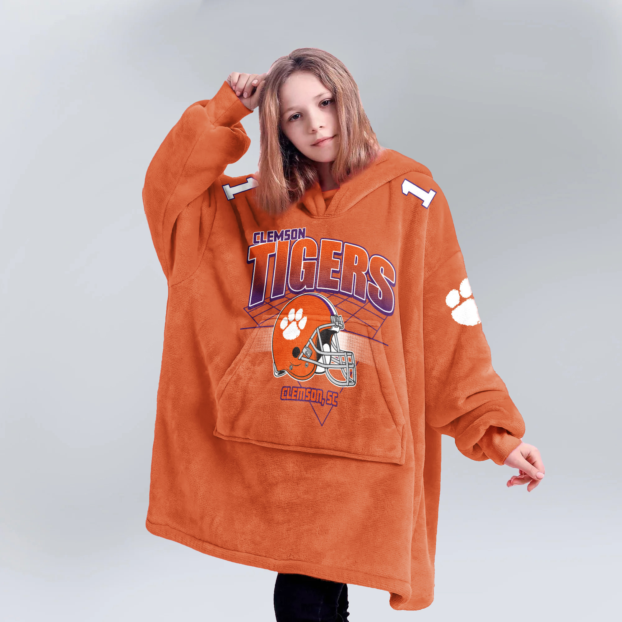 Adult Clemson Football Unisex Blanket Hoodie