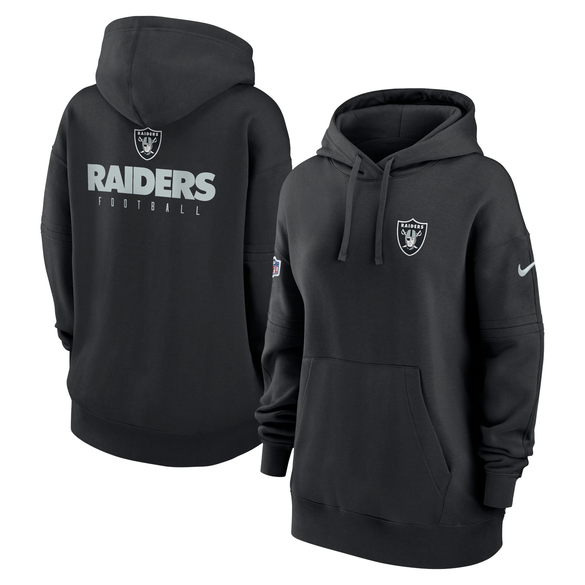 Las Vegas Raiders  Women's 2023 Sideline Club Fleece Pullover Hoodie - Black