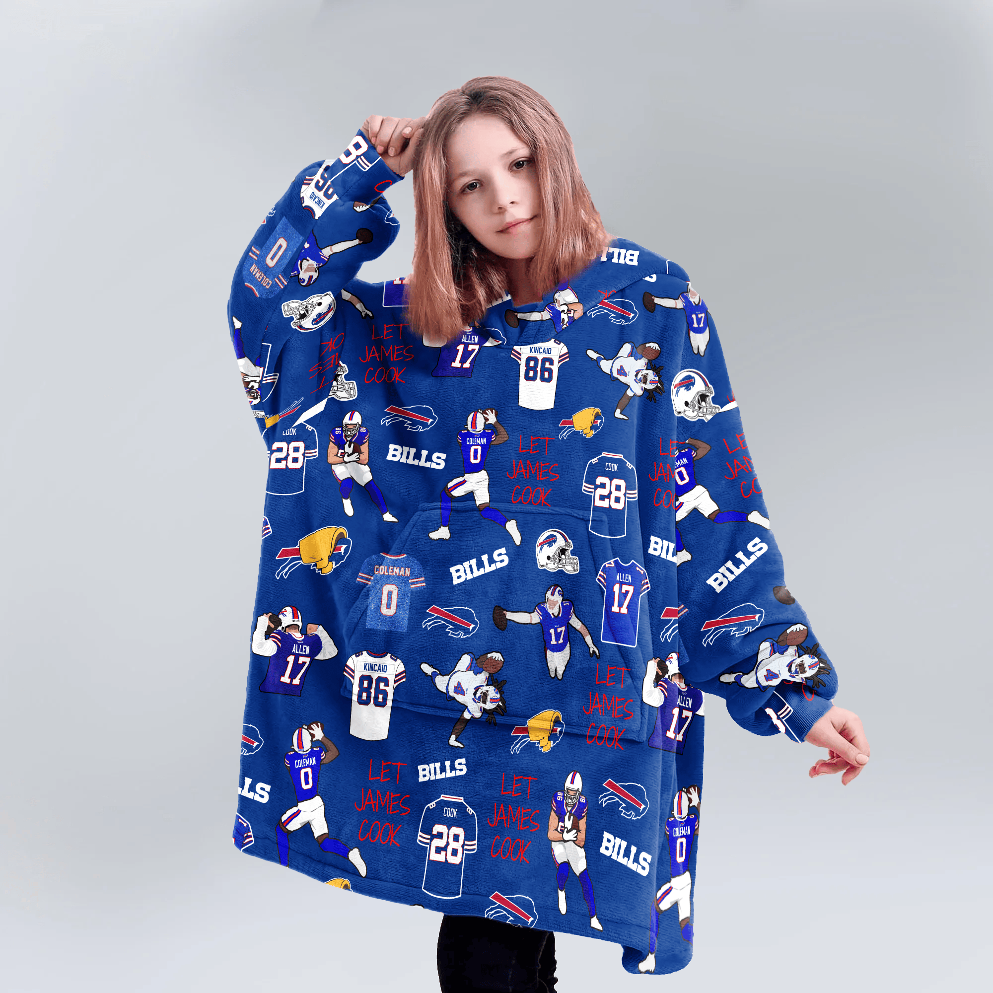 Buffalo Football Full Patterns Unisex Blanket Hoodie