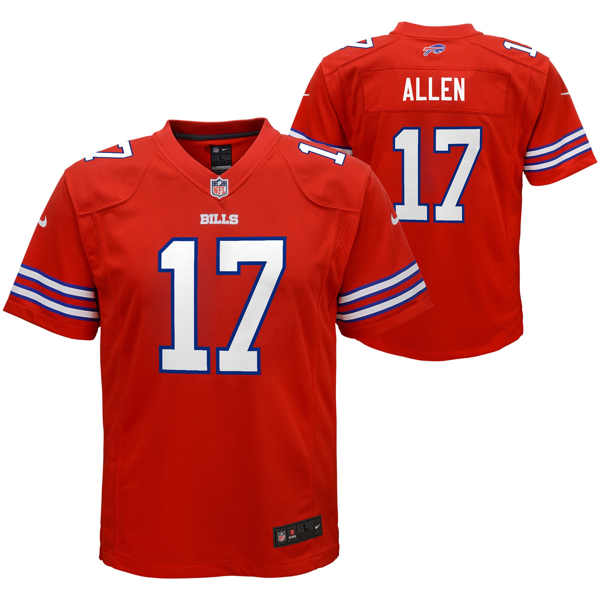 Josh Allen Buffalo Bills Youth Game Jersey - Red