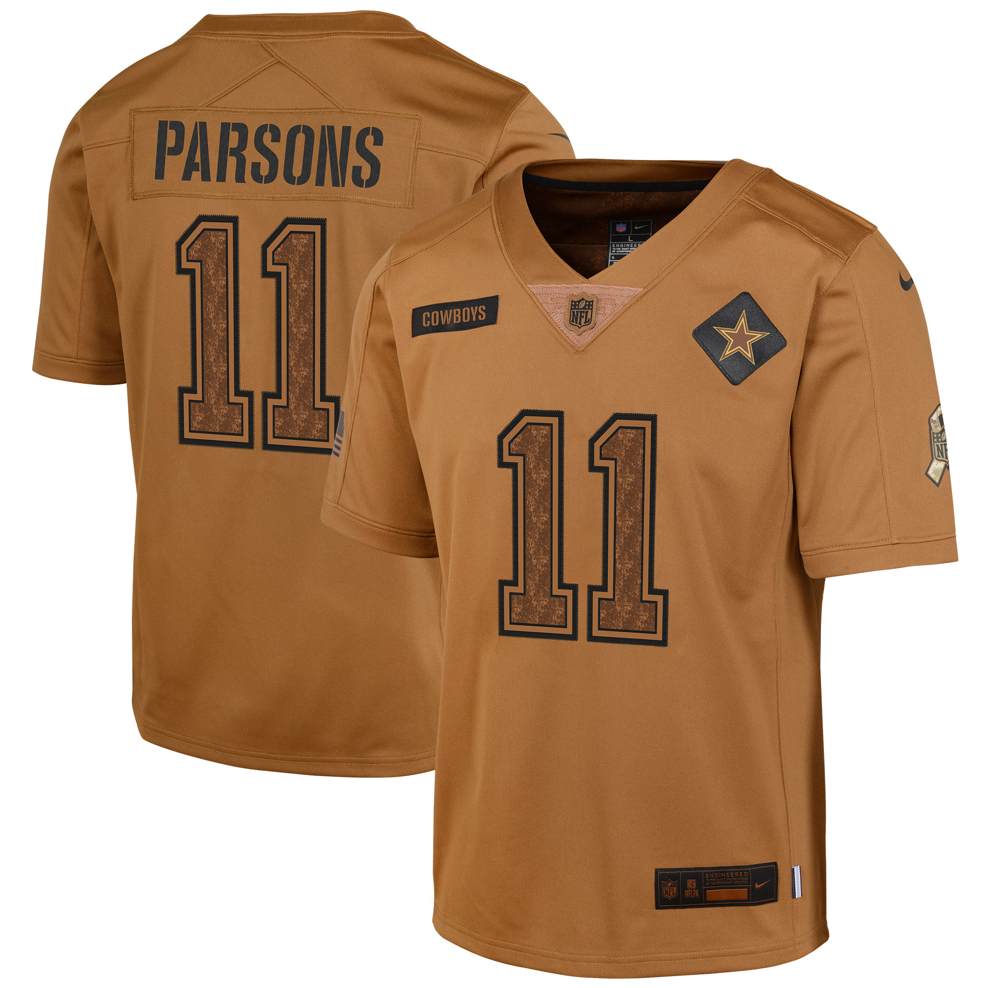 Micah Parsons Dallas Cowboys  Youth 2023 Salute To Service Limited Jersey - Brown