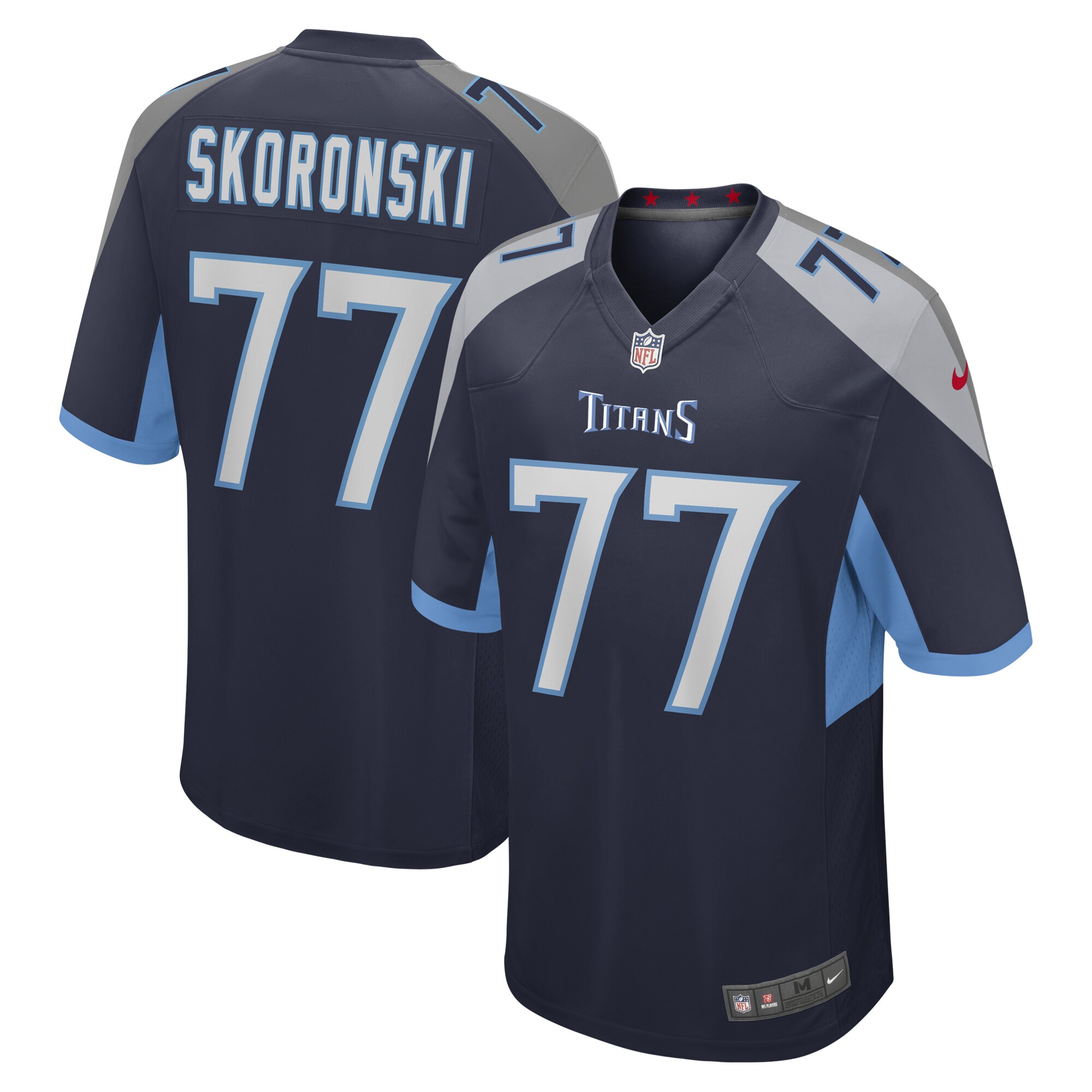 Peter Skoronski Tennessee Titans 2023 NFL Draft First Round Pick Game Jersey - Navy