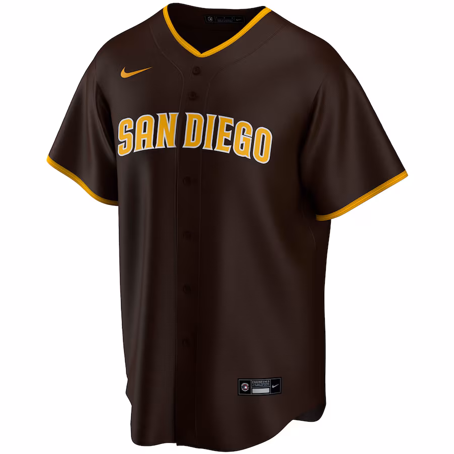 Men's San Diego Padres #13 Manny Machado Brown Alternate Replica Player Jersey