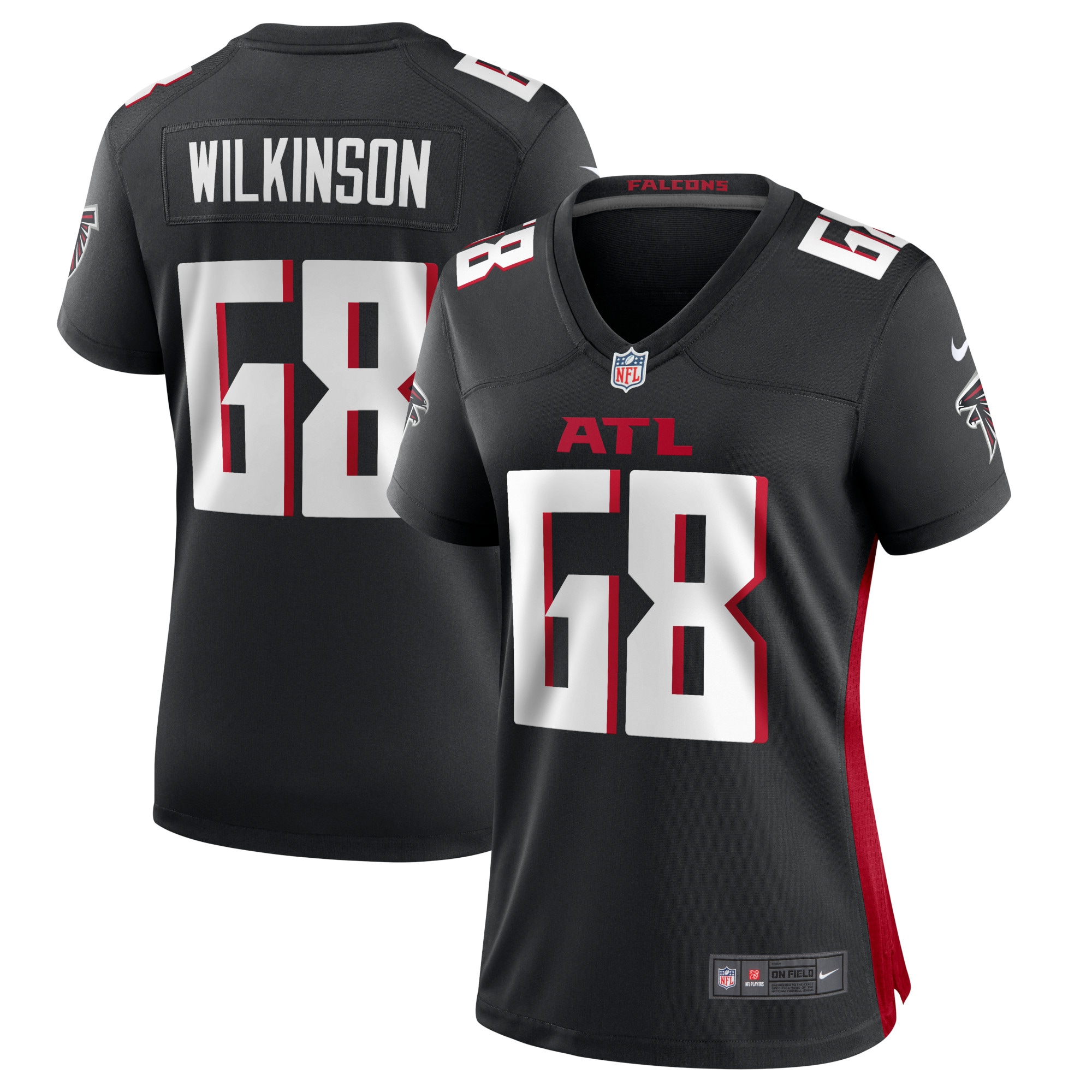 Elijah Wilkinson Atlanta Falcons  Women's Game Jersey - Black