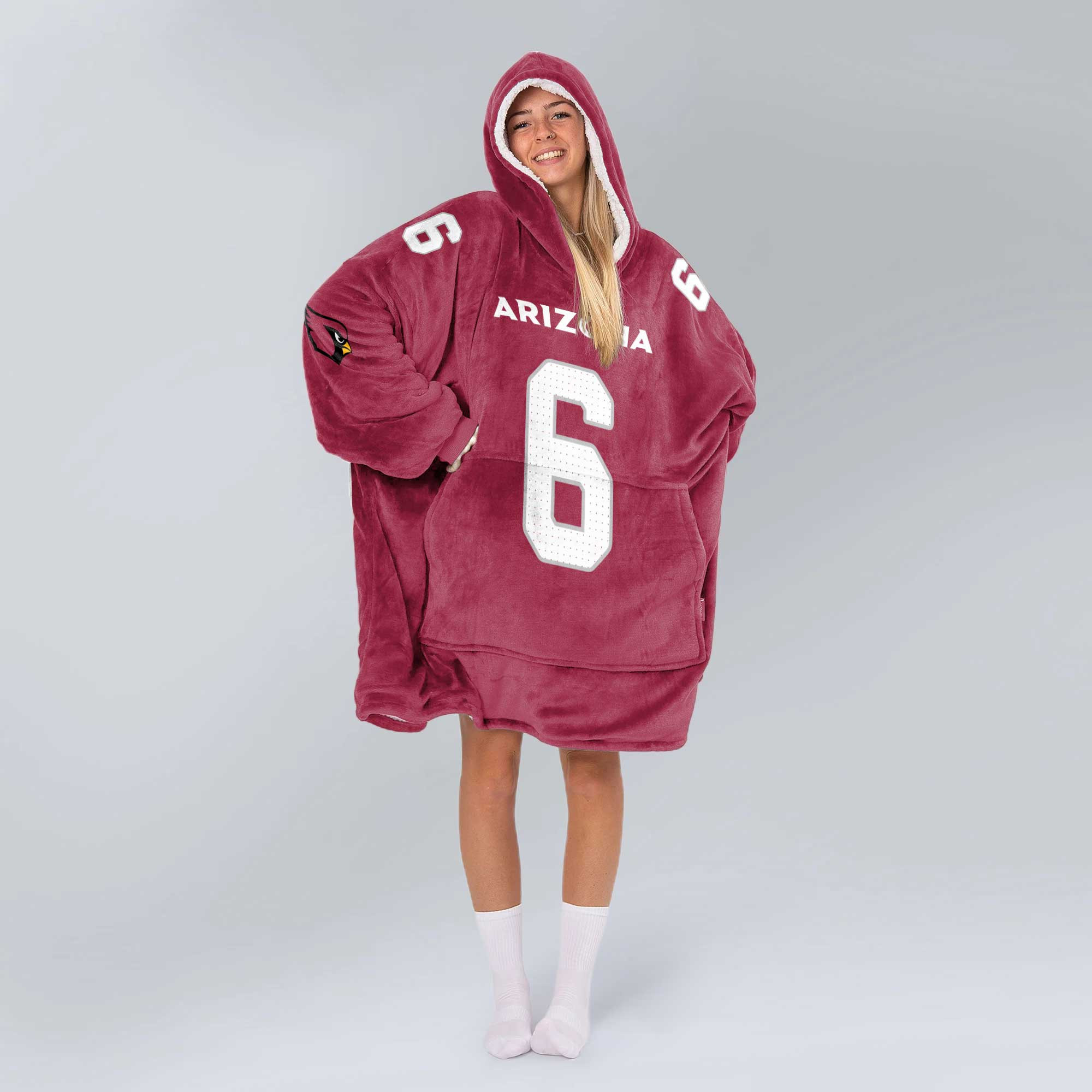 Adult 6 Arizona Football Unisex Blanket Hoodie