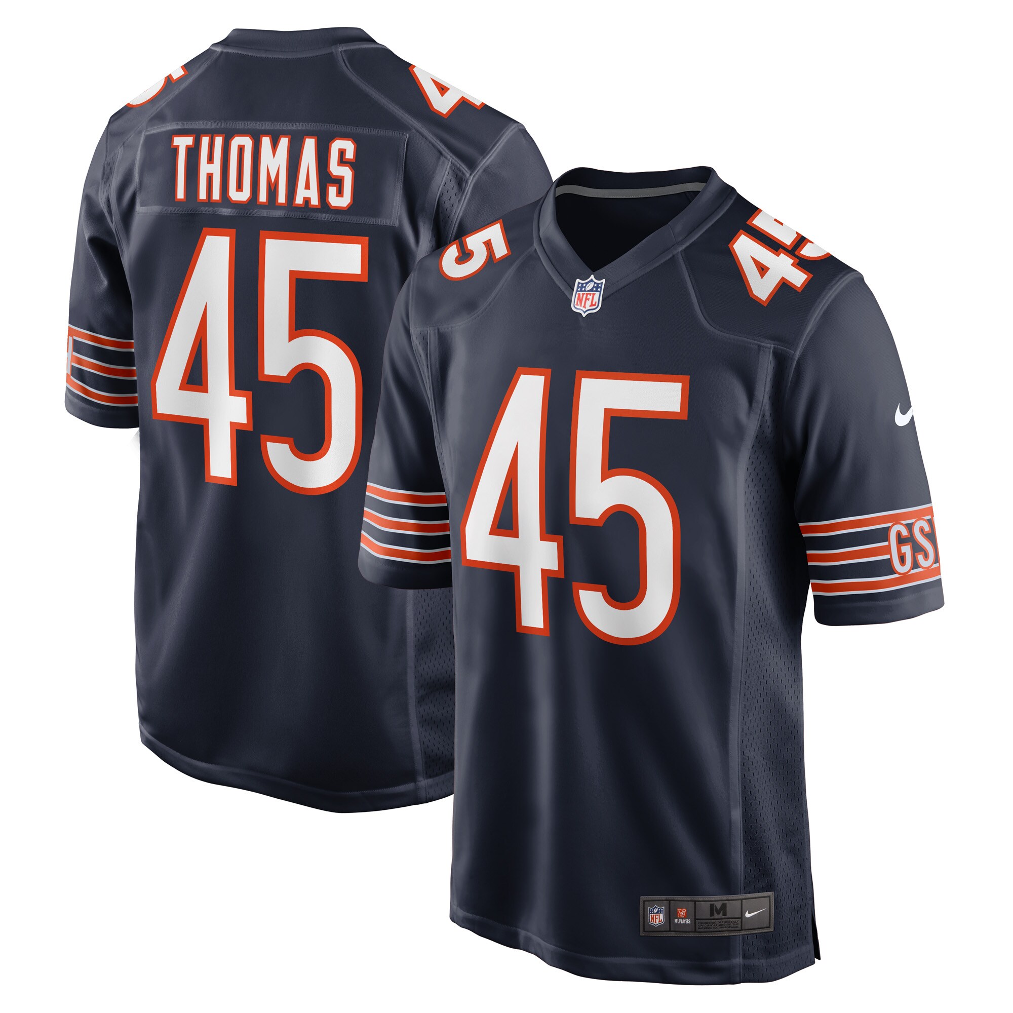 Joe Thomas Chicago Bears  Game Player Jersey - Navy