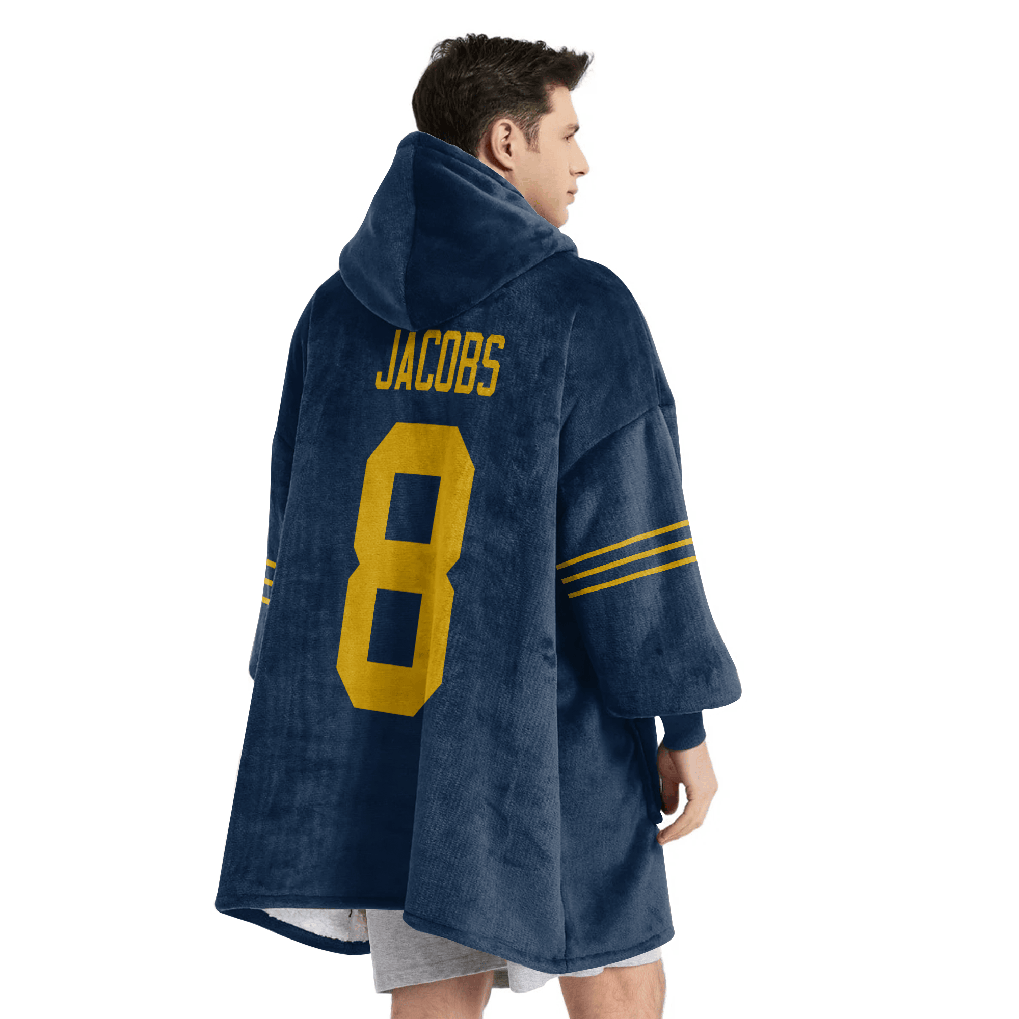 Adult J.J 8 Captain Green Bay Football Unisex Blanket Hoodie