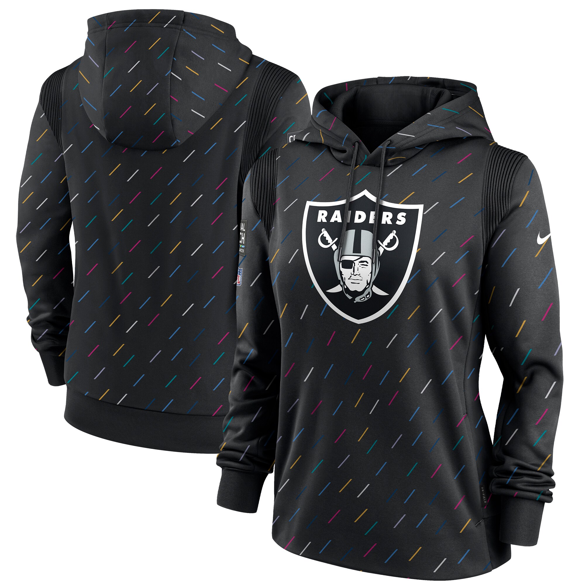 Las Vegas Raiders Women's NFL Crucial Catch Therma Pullover Hoodie - Anthracite