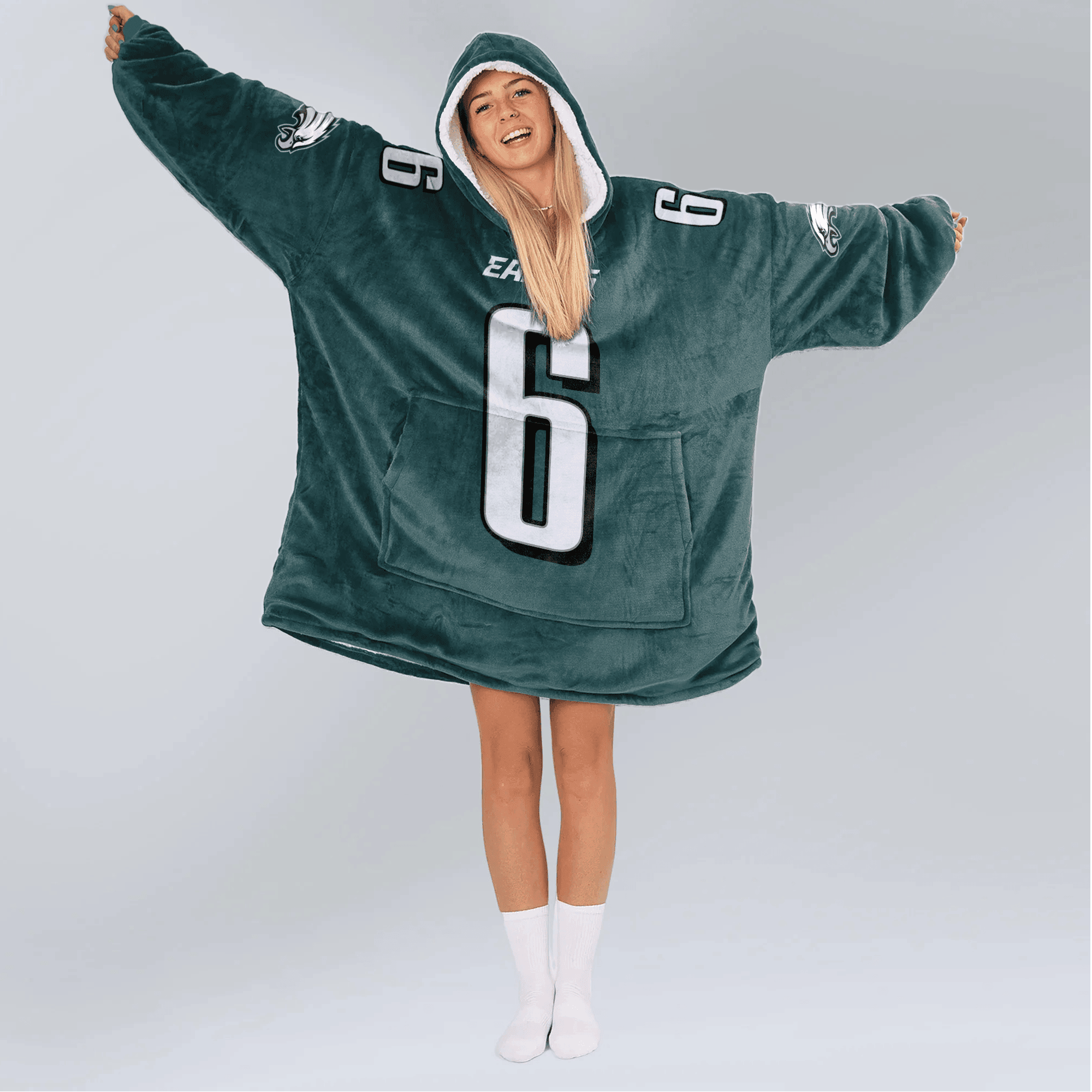 Adult 6 Philadelphia Football Unisex Blanket Hoodie