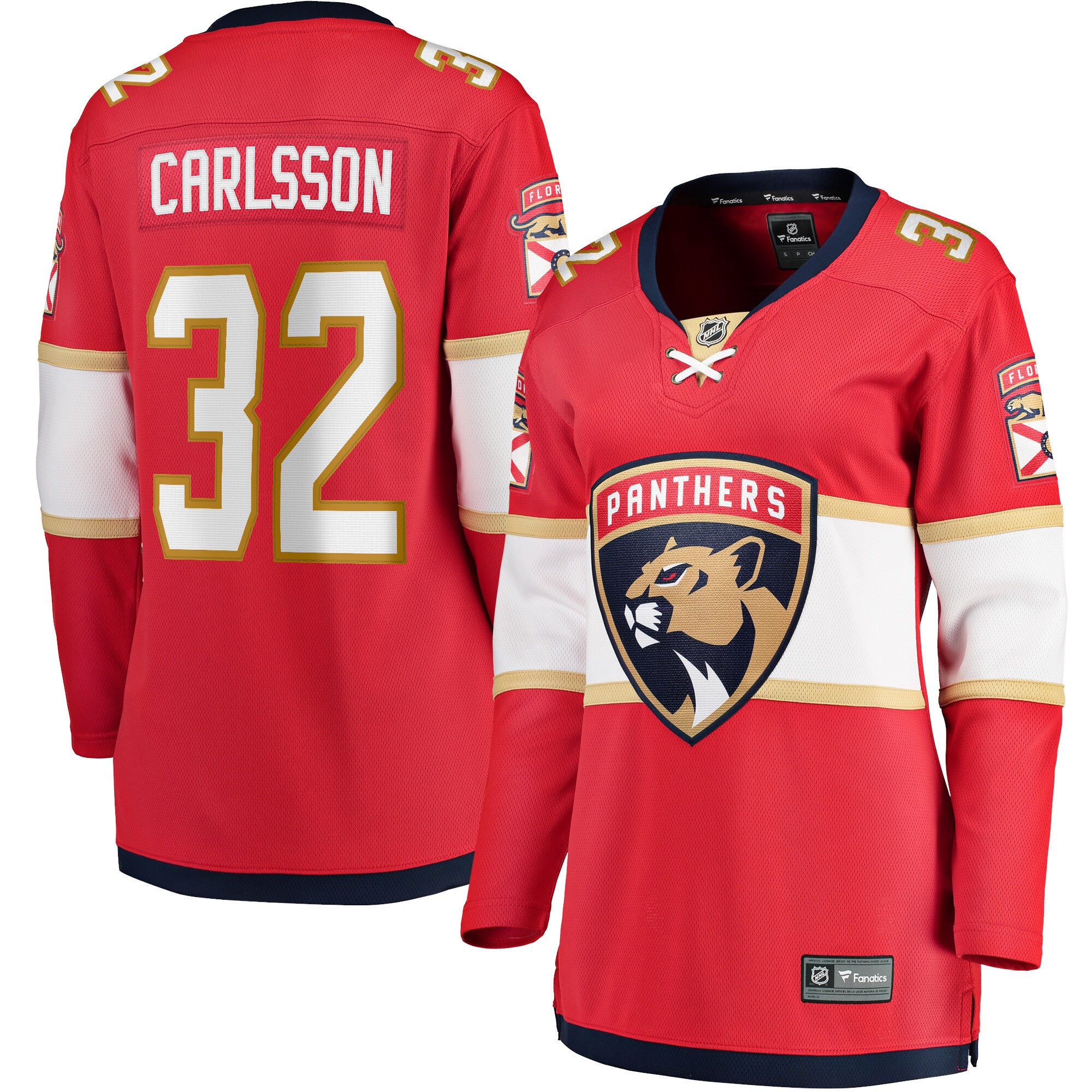 Lucas Carlsson Florida Panthers Women's Home Breakaway Player Jersey - Red