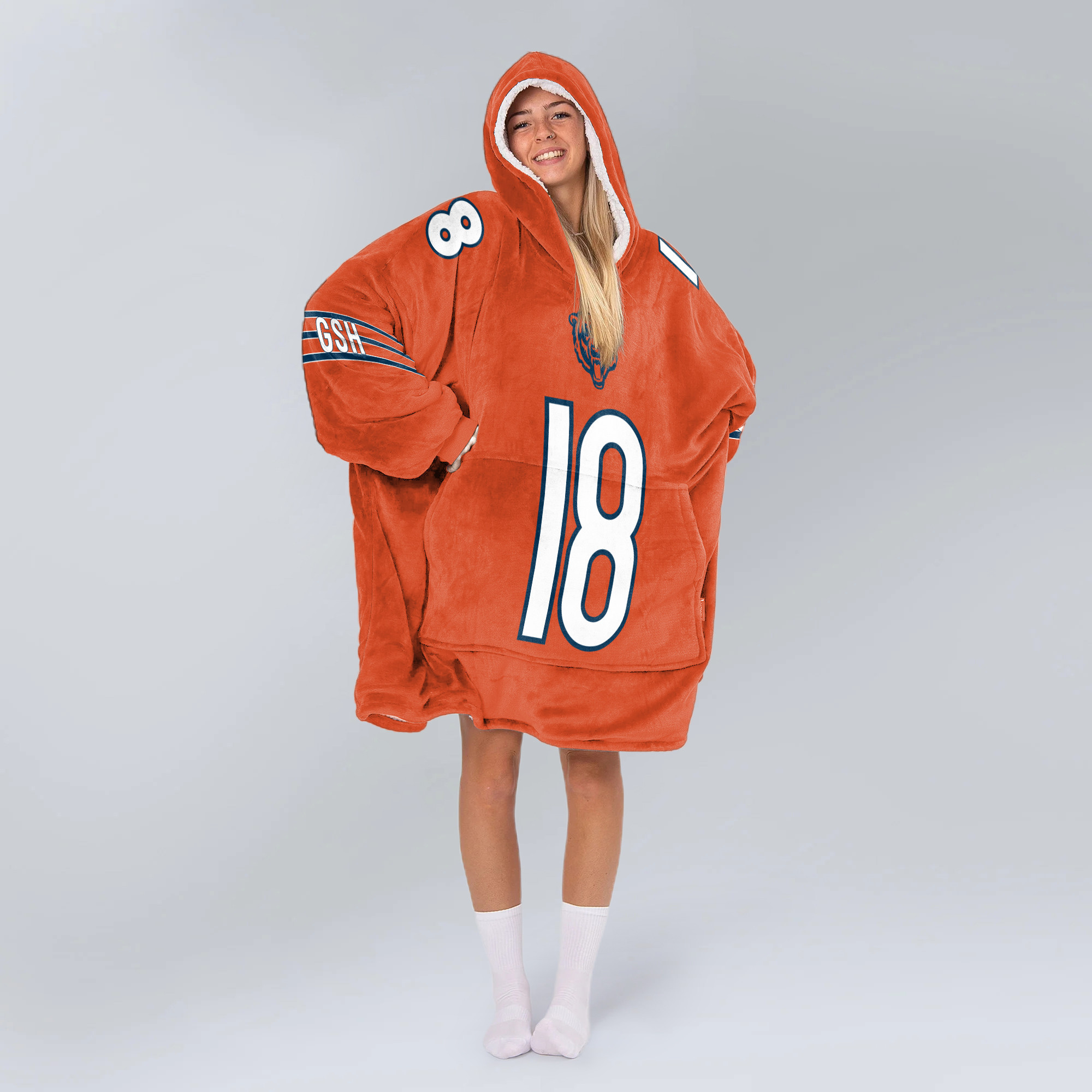 Adult C.W 18 Chicago Football Unisex Blanket Hoodie