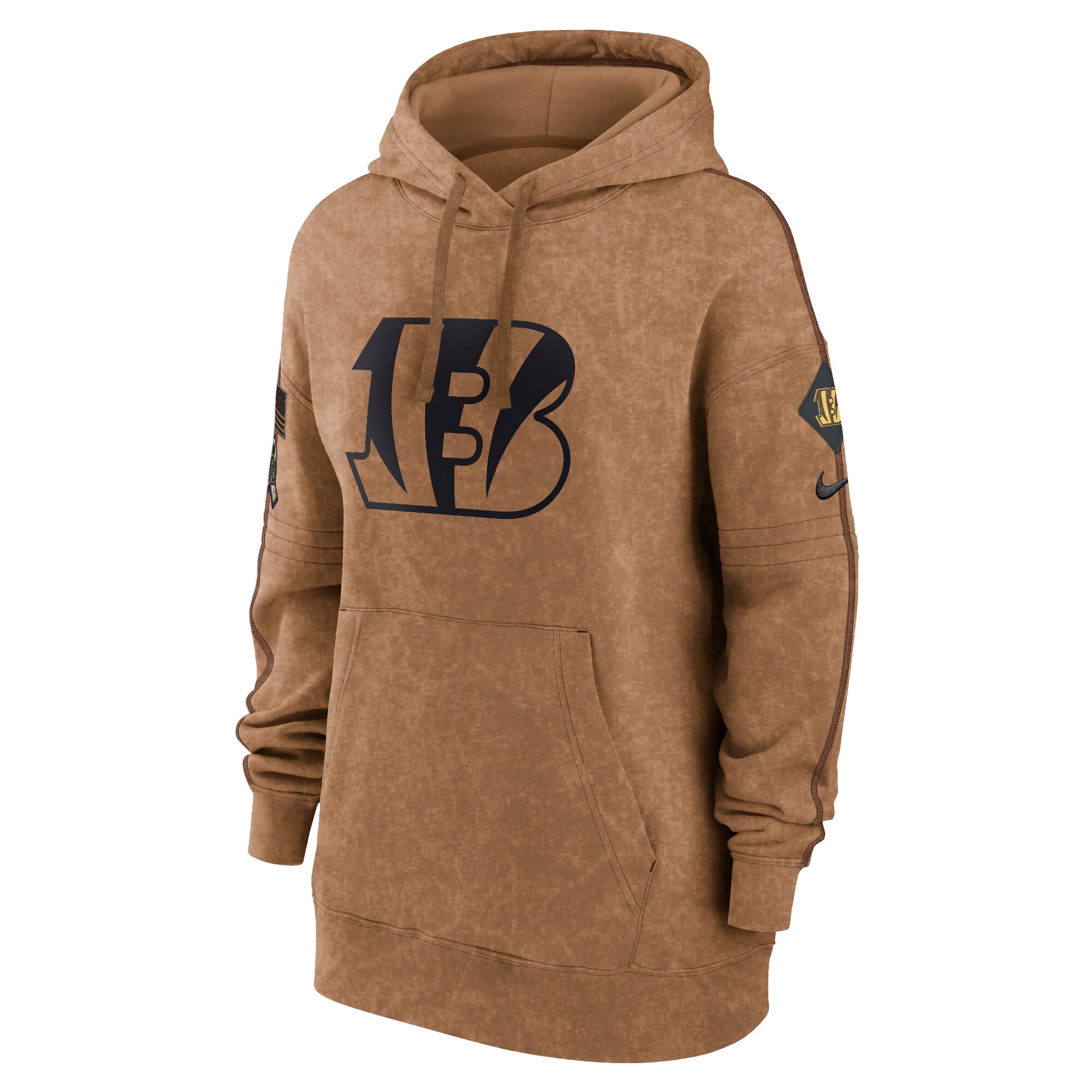 Cincinnati Bengals  Women's 2023 Salute to Service Pullover Hoodie - Brown