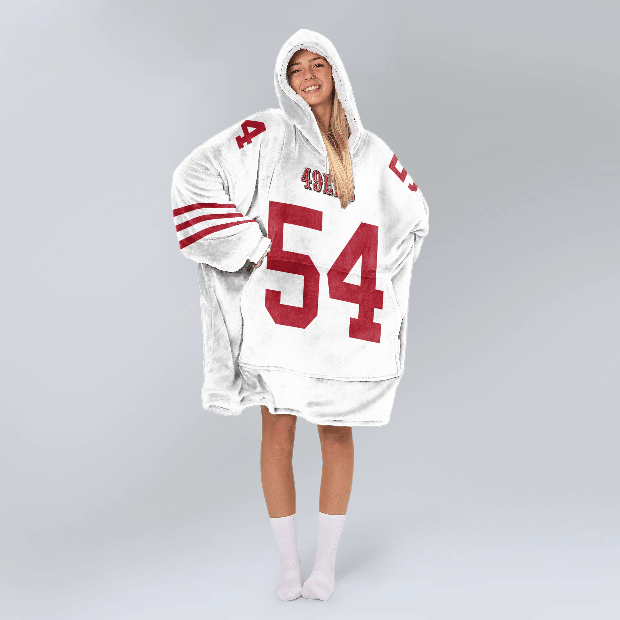 Adult F.W 54 San Francisco 49ers Football Unisex Blanket Hoodie