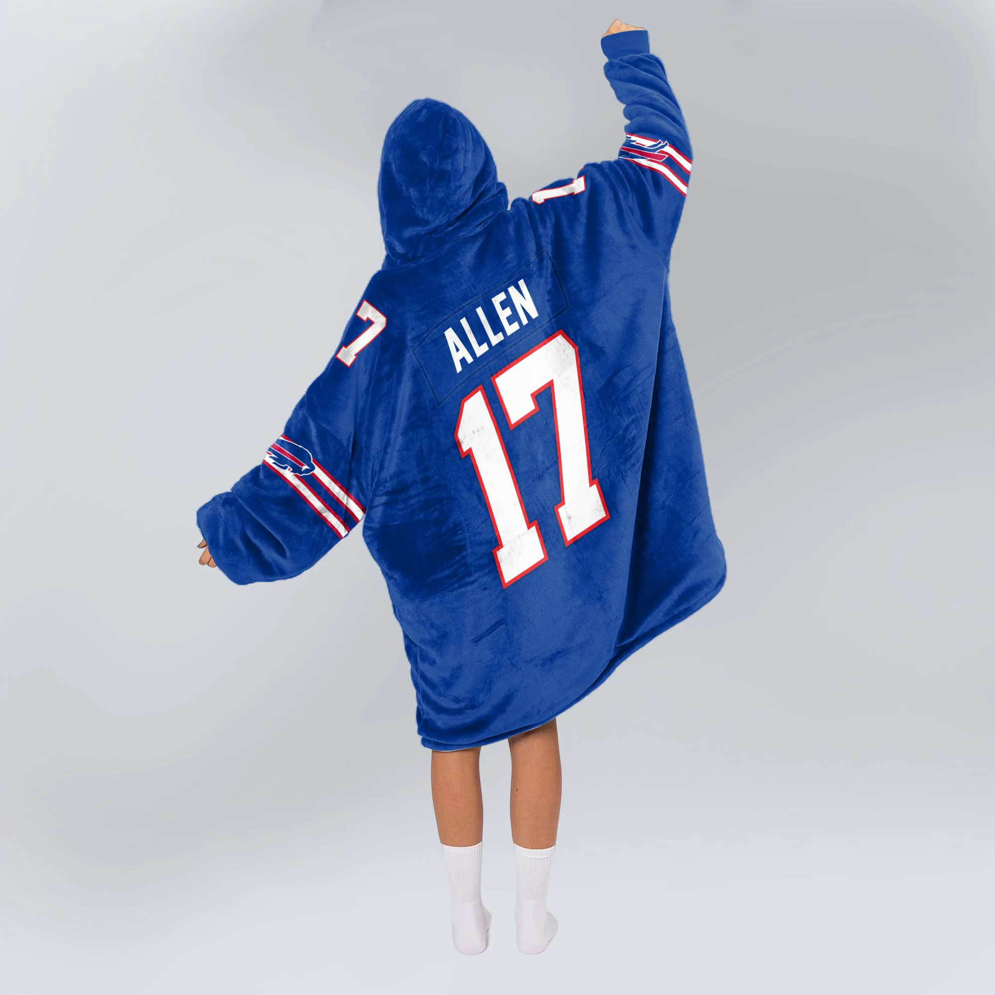 Adult J.A 17 Bills Football Unisex Blanket Hoodie