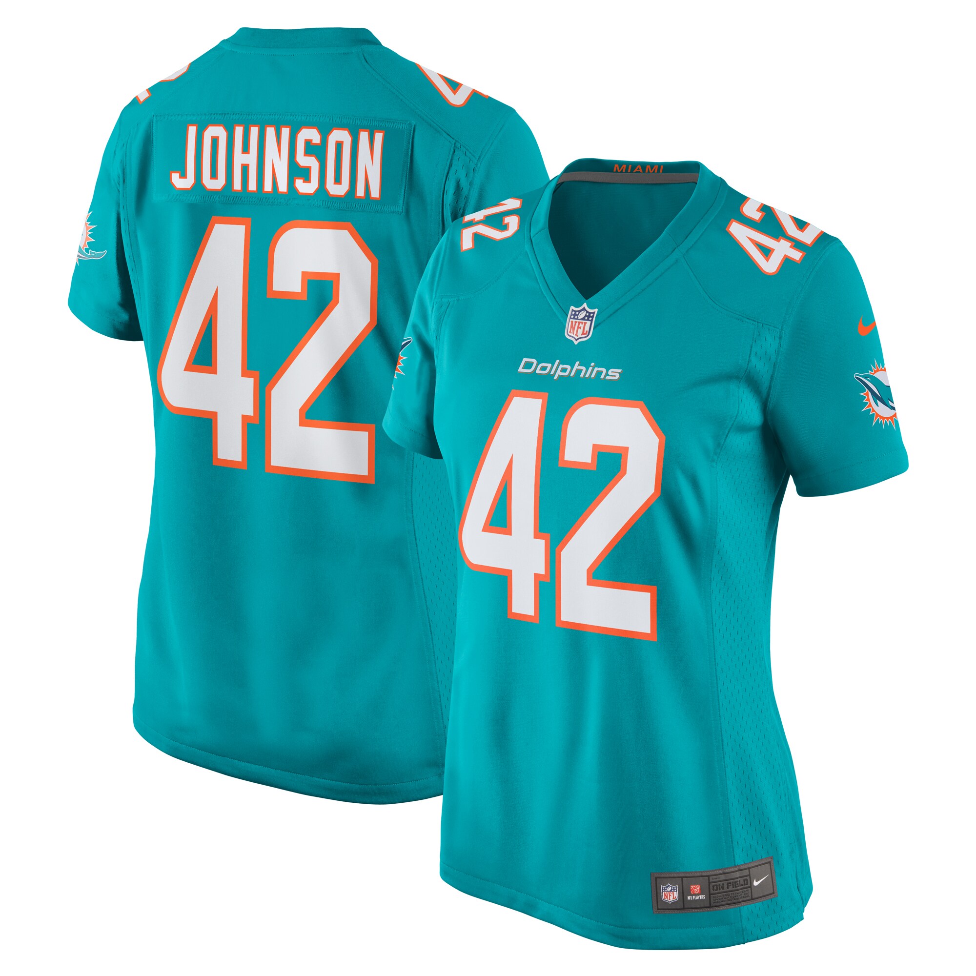 Alexander Johnson Miami Dolphins Women's  Game Jersey -  Aqua
