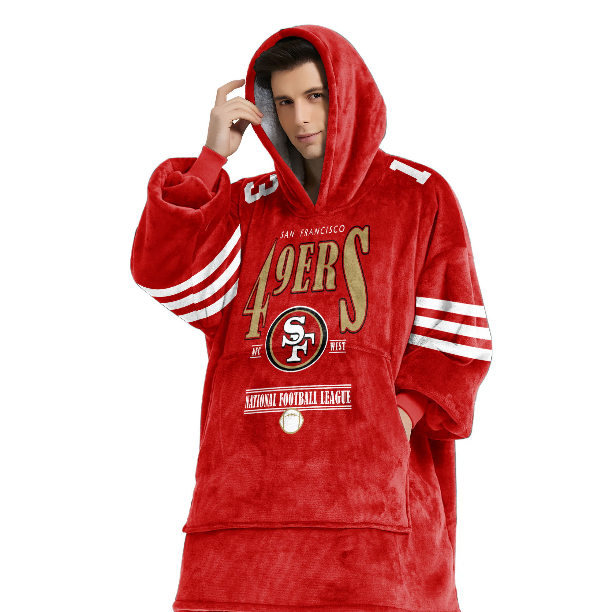 Adult 13 San Francisco 49ers Football Unisex Blanket Hoodie