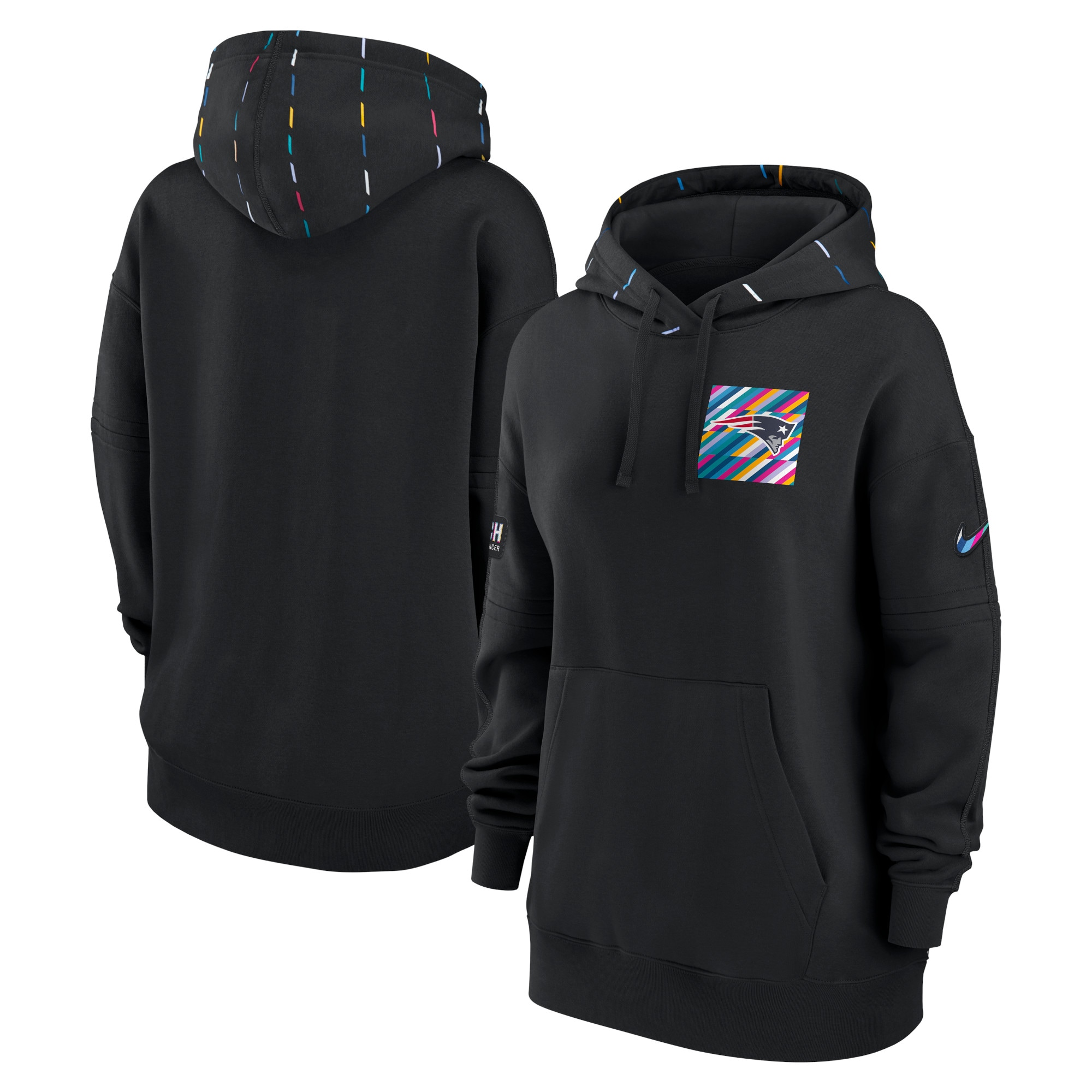 New England Patriots  Women's 2023  Crucial Catch Club Pullover Hoodie - Black