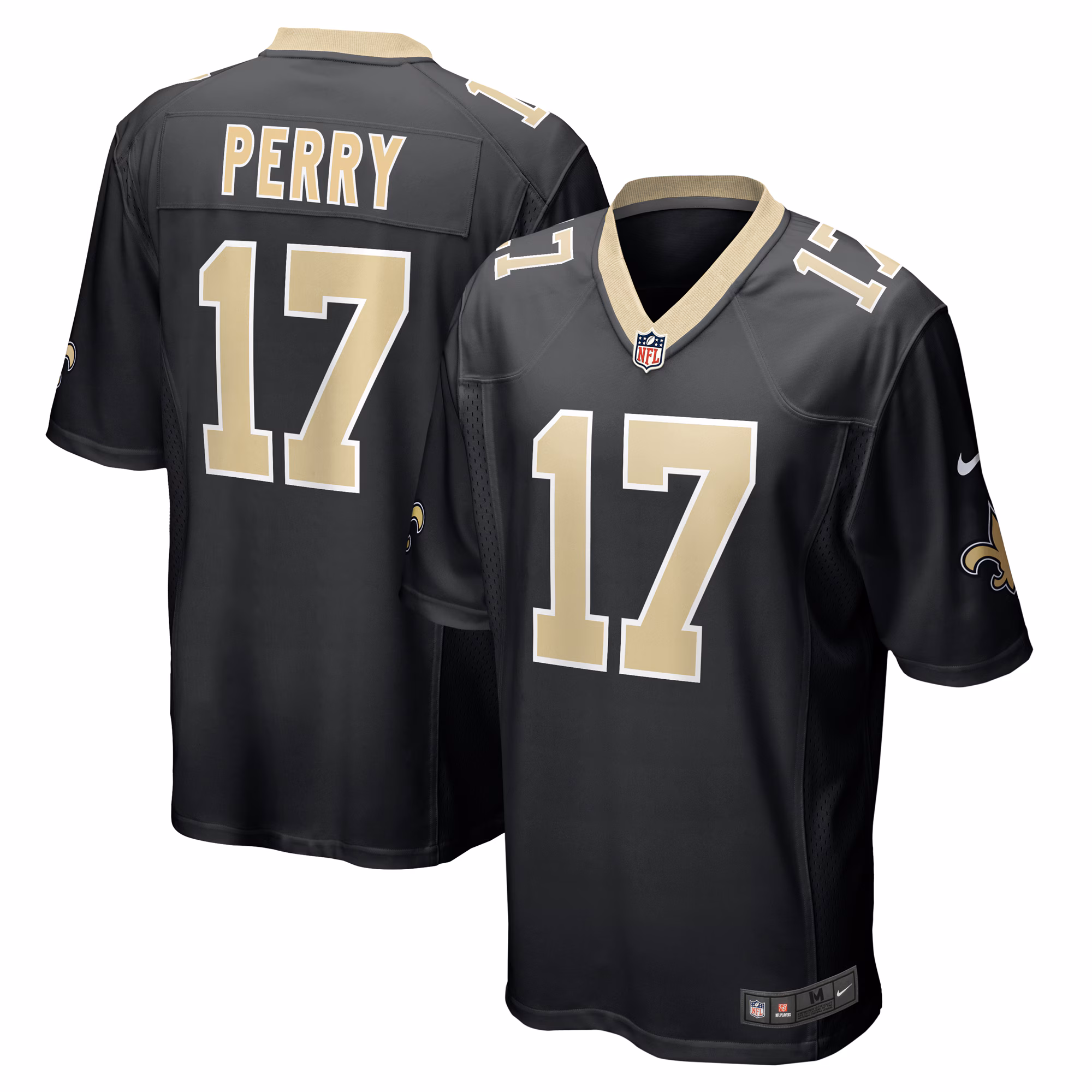 A.T. Perry New Orleans Saints Team Game Jersey -  Black