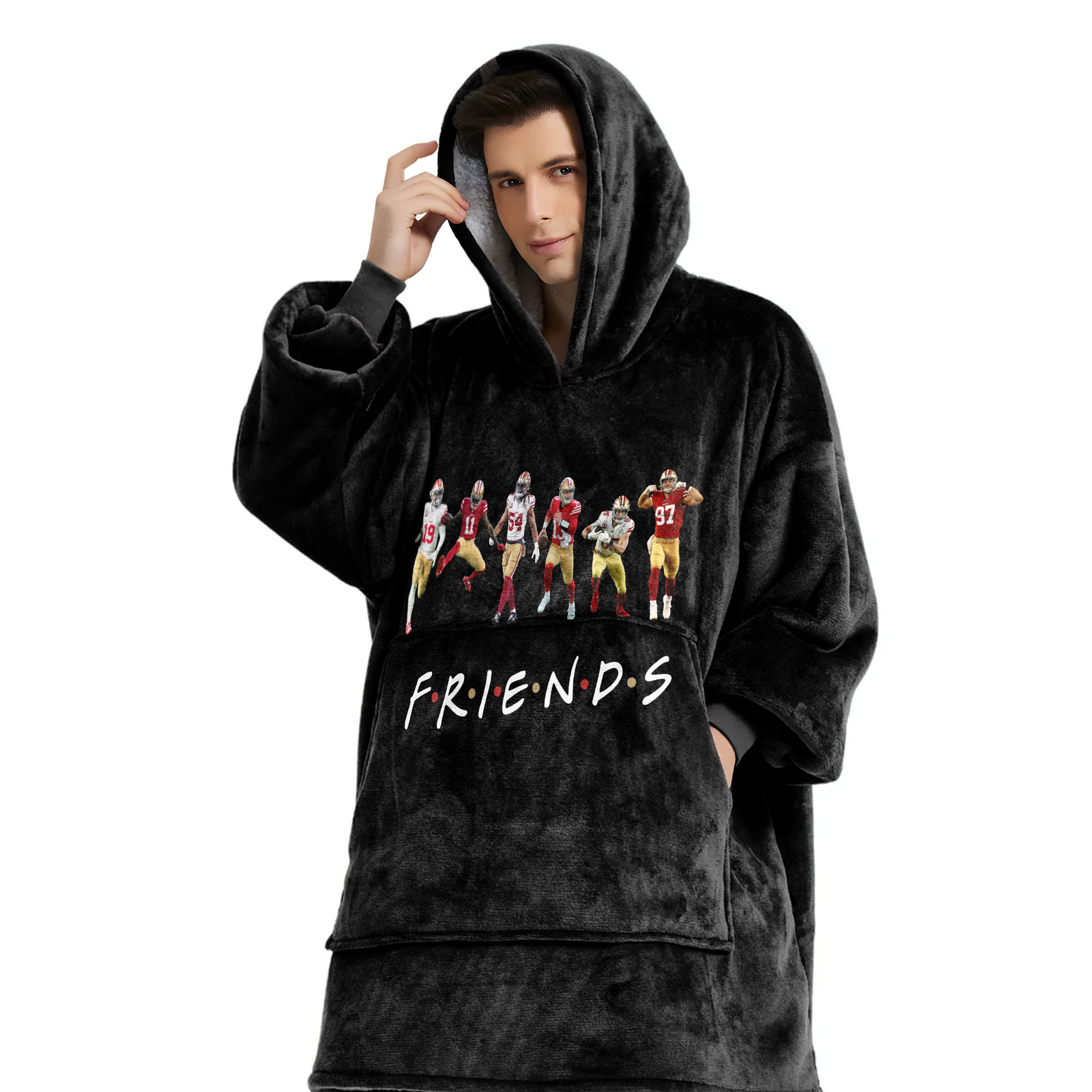 Adult Friends San Francisco 49ers Football Unisex Blanket Hoodie