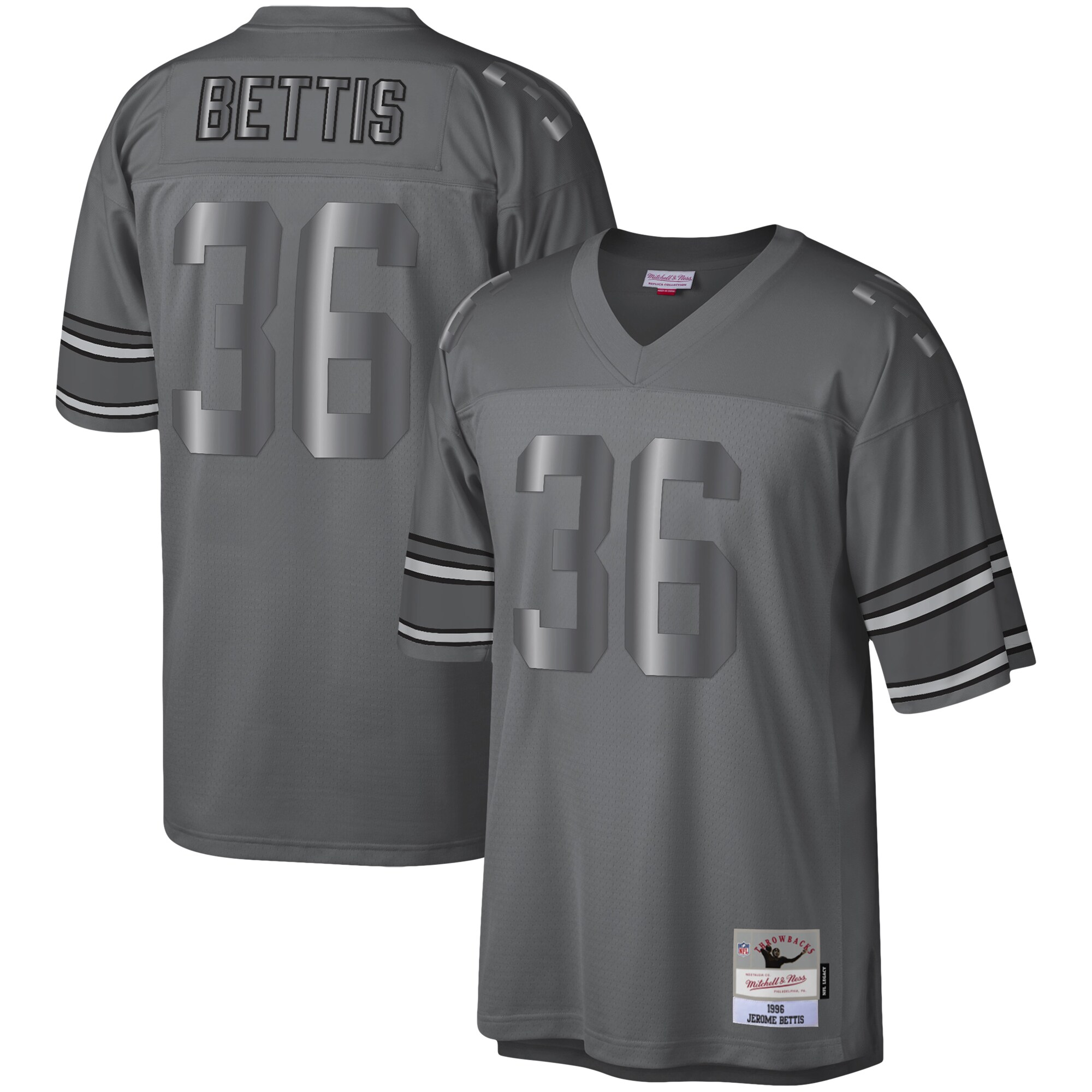Jerome Bettis Pittsburgh Steelers 1996 Retired Player Metal Legacy Jersey - Charcoal