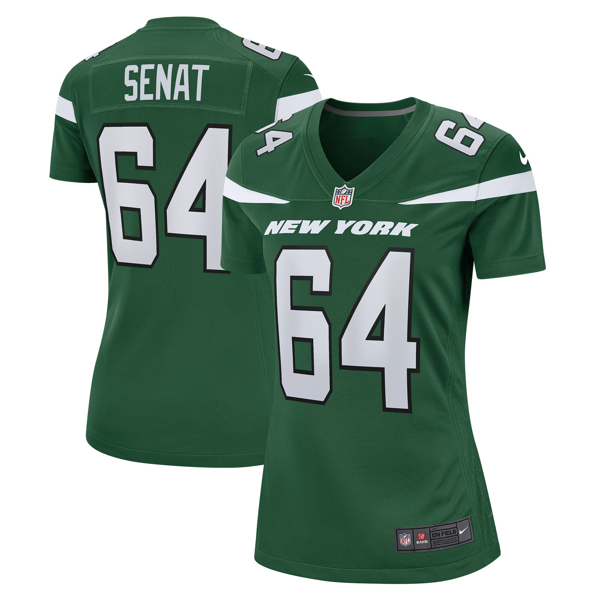 Greg Senat New York Jets  Women's Game Player Jersey - Gotham Green