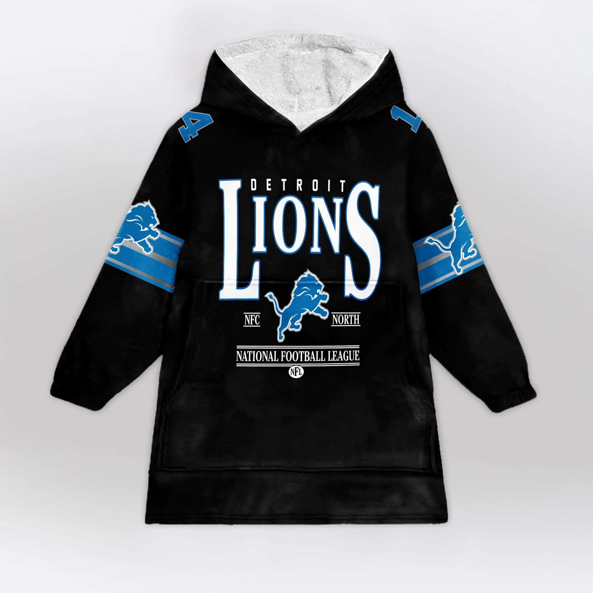 Adult 14 Detroit Lions Football Unisex Blanket Hoodie