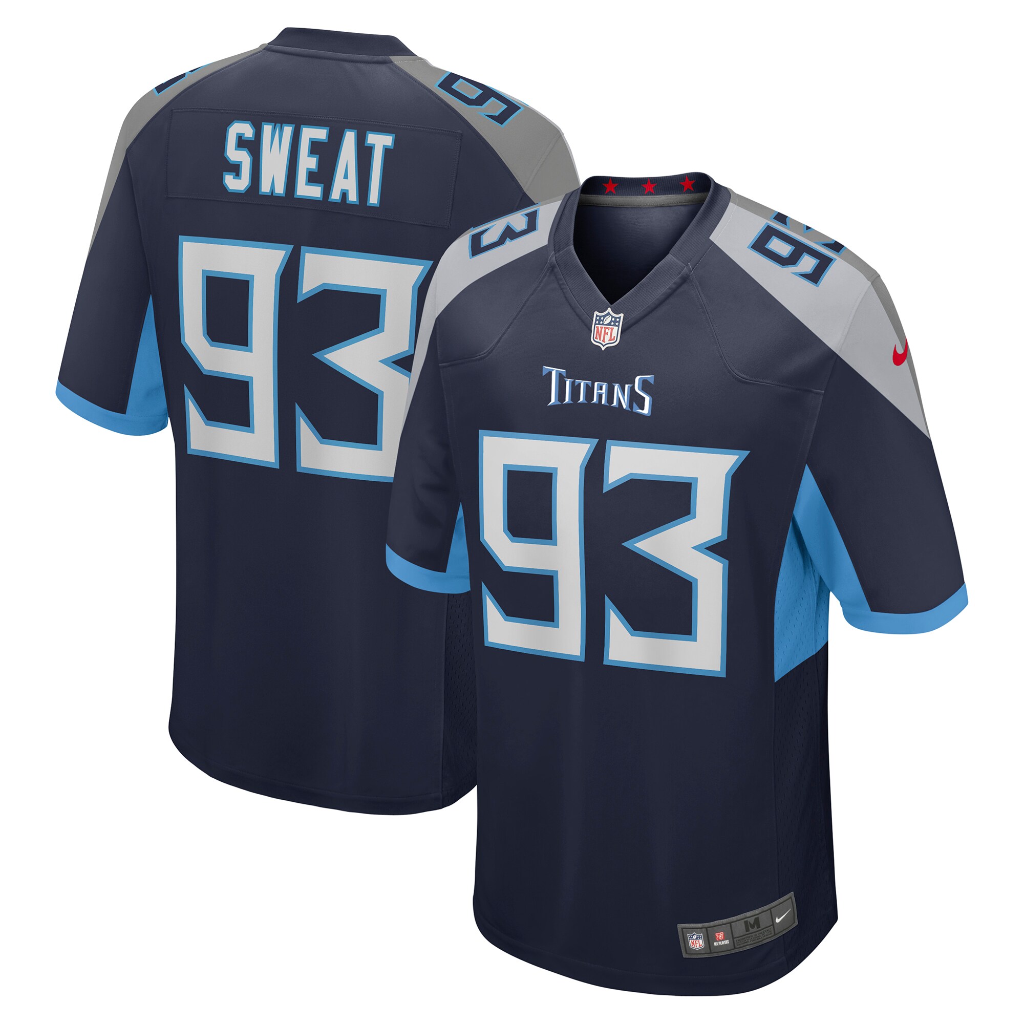 T'Vondre Sweat Tennessee Titans Team Game Jersey -  Navy