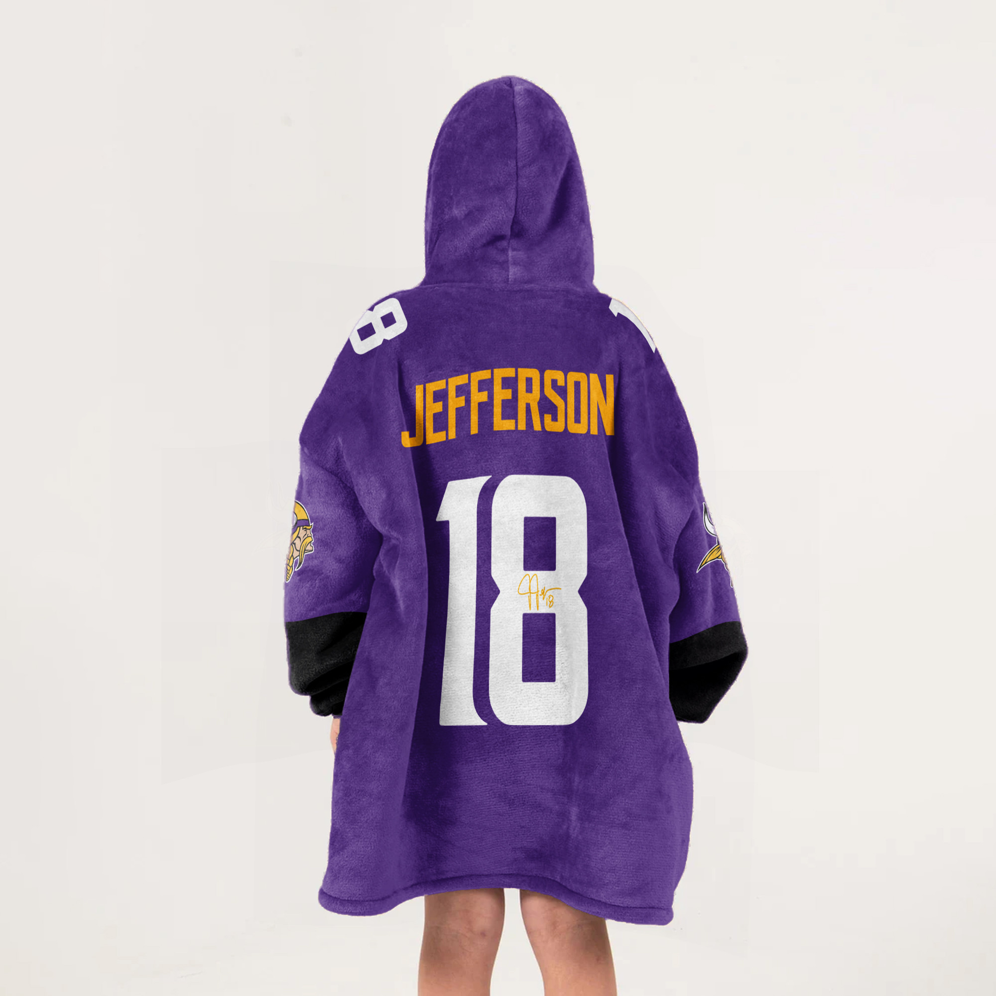 Adult JJ 18 Minnesota Football Unisex Blanket Hoodie