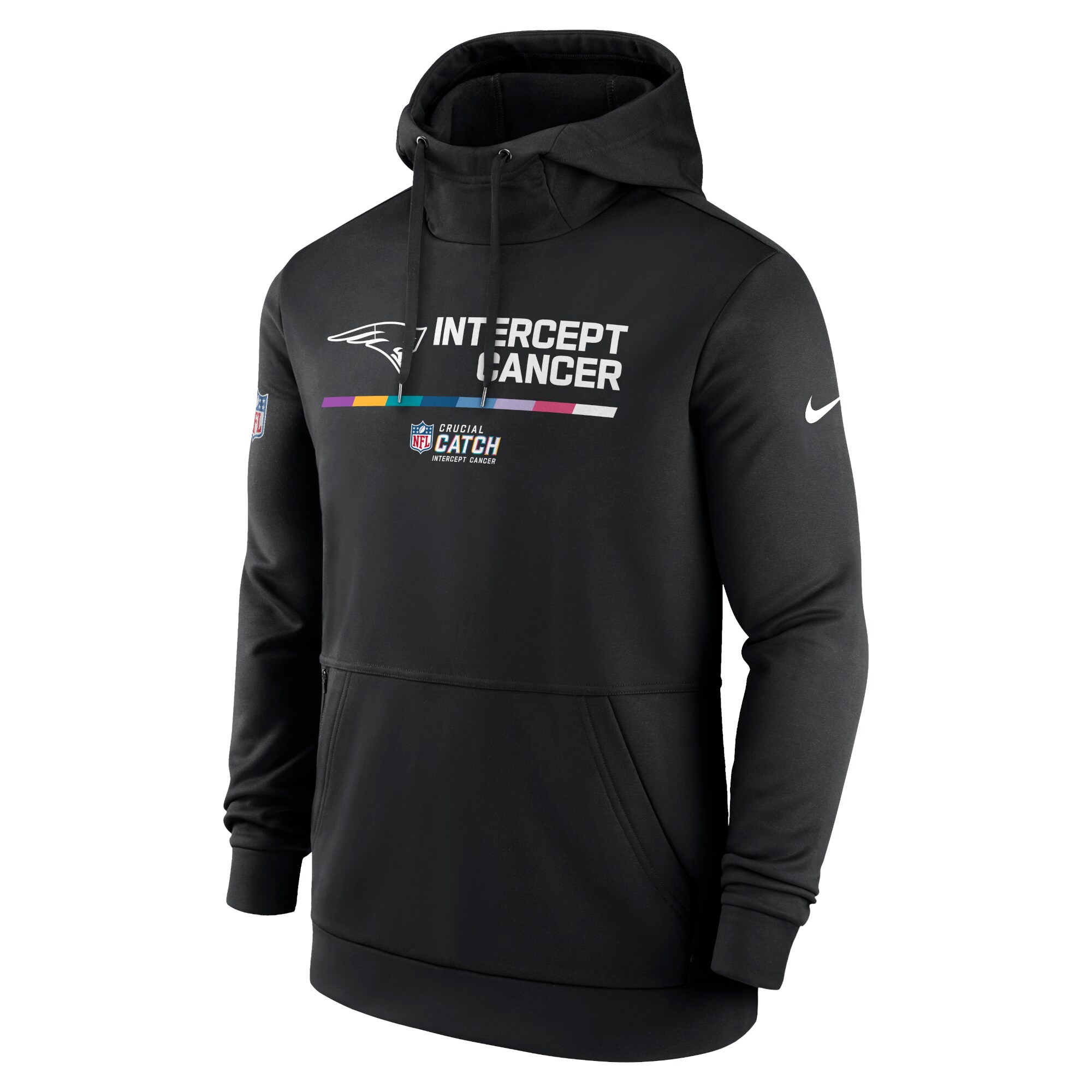 Men's Black New England Patriots 2022 NFL Crucial Catch - Therma Performance Pullover Hoodie