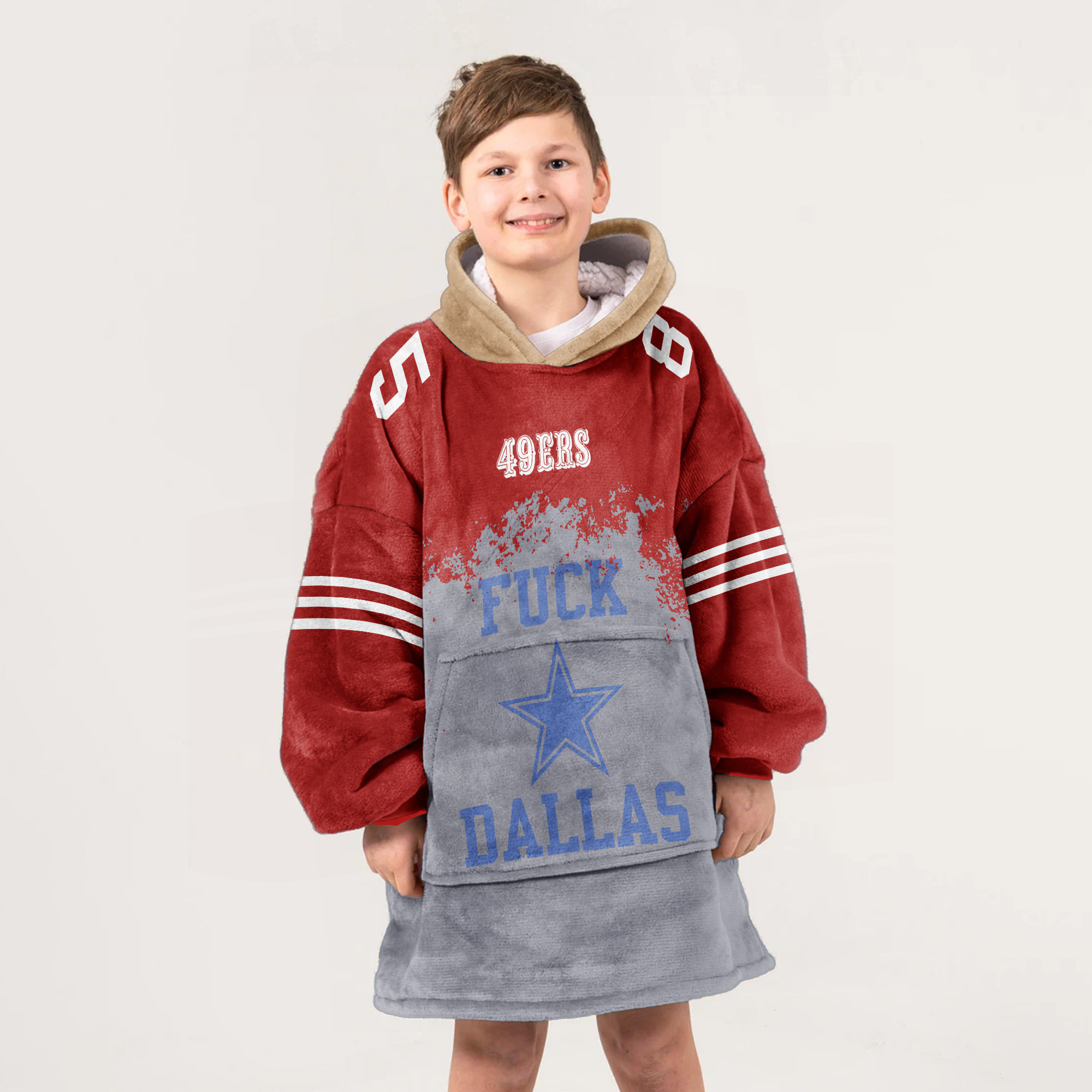 Adult F**k Dallas San Francisco 49ers Football Unisex Blanket Hoodie