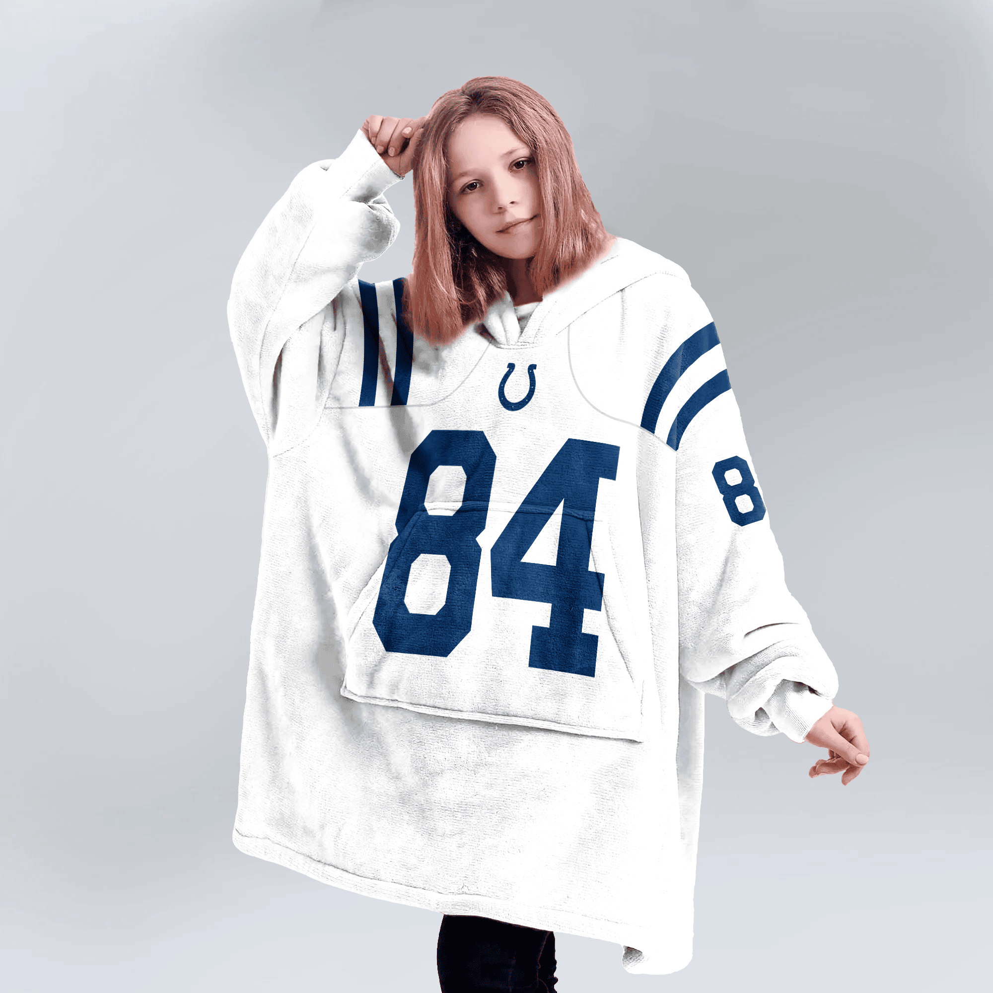 Kid 84 Indianapolis Football Unisex Blanket Hoodie