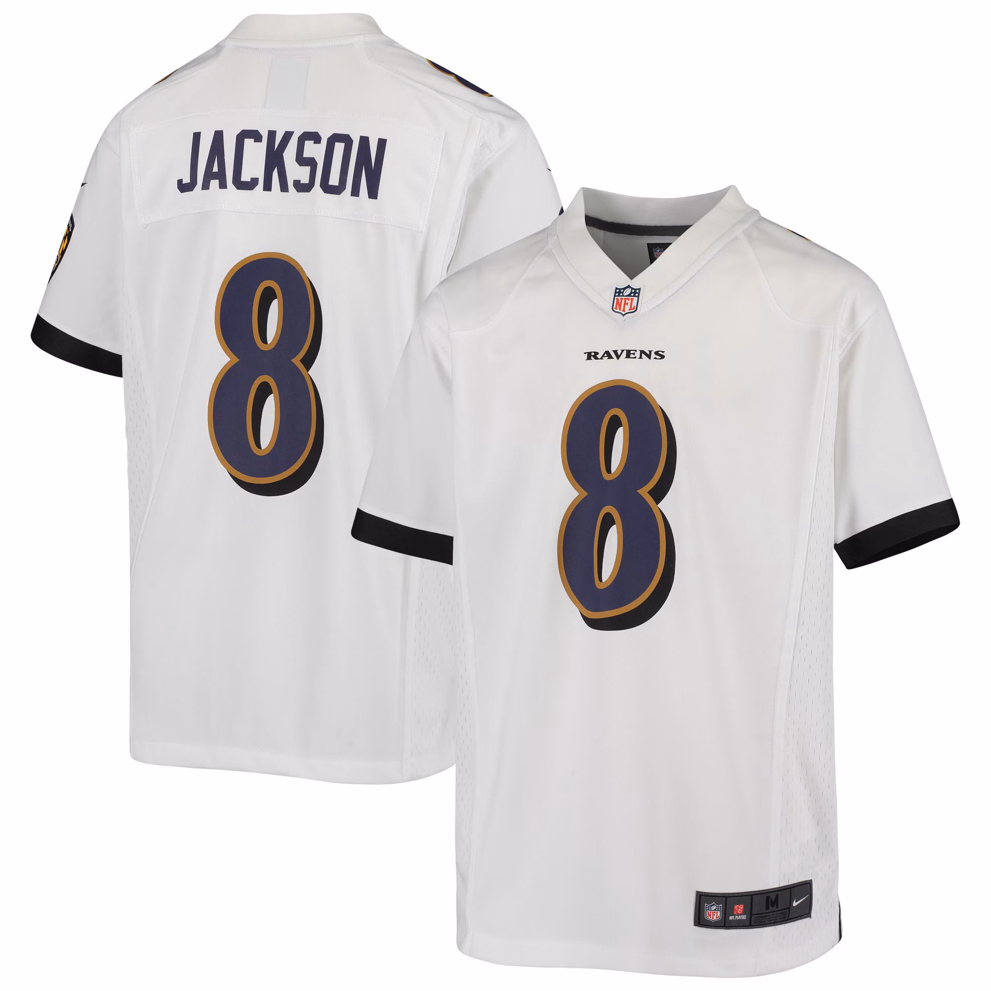 Lamar Jackson Baltimore Ravens Youth Game Jersey - White
