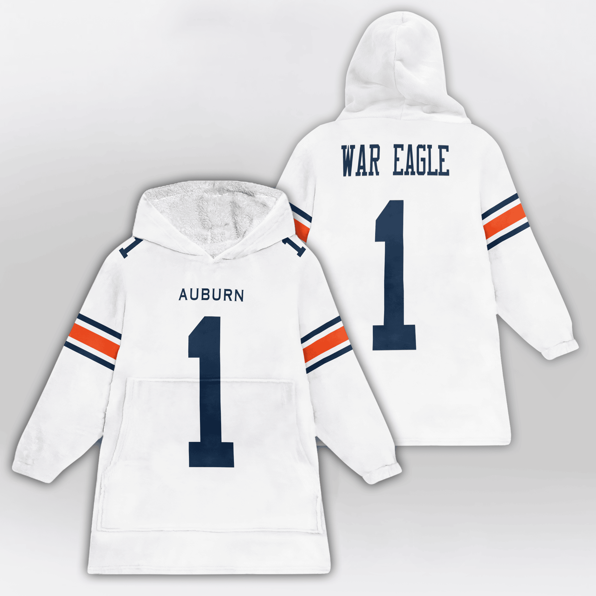 Adult #1 Auburn Football Unisex Blanket Hoodie