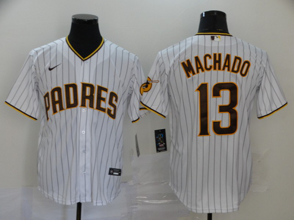 Men's San Diego Padres #13 Manny Machado White Stitched MLB Cool Base  Jersey