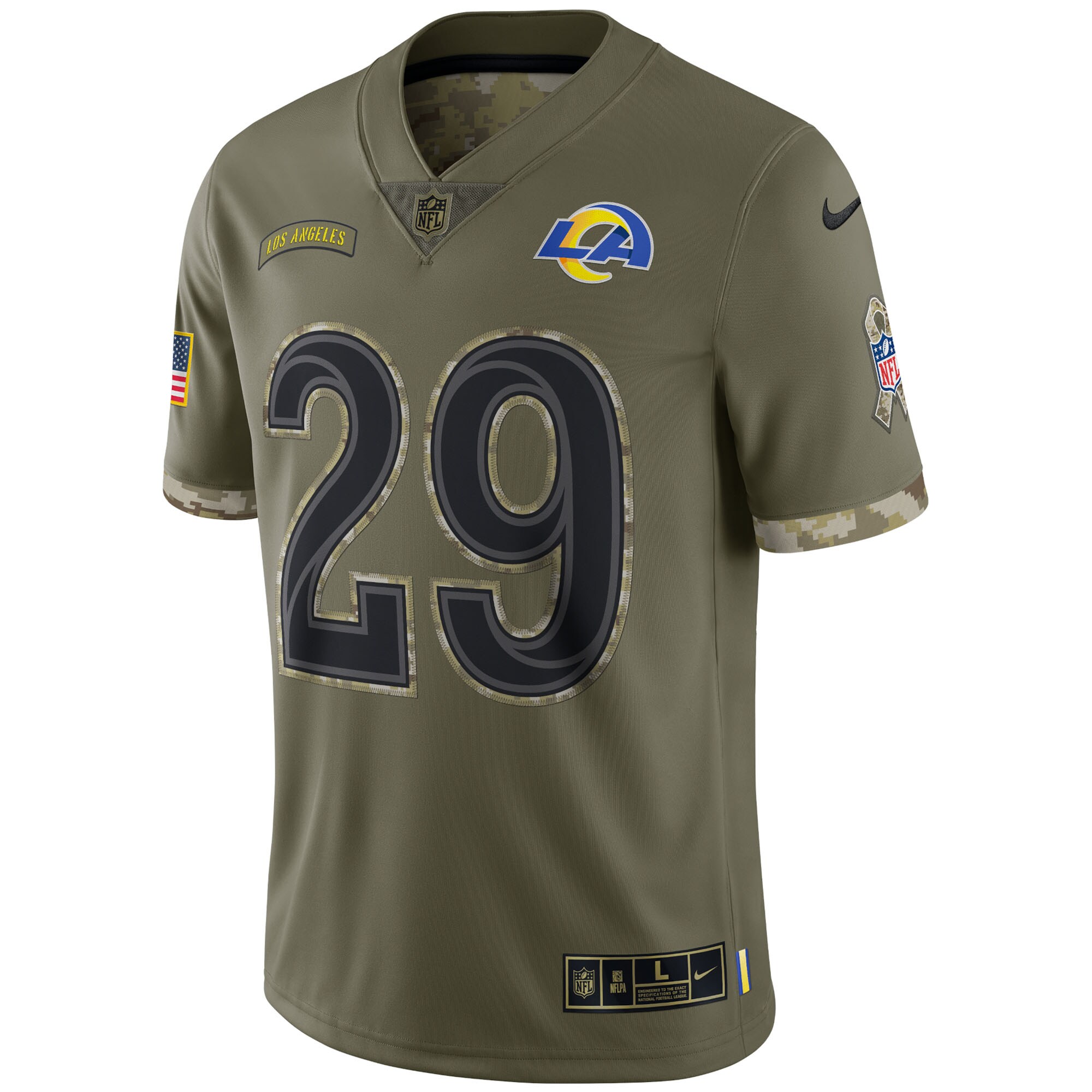 Eric Dickerson Los Angeles Rams Salute To Service Retired Player Limited Jersey - Olive