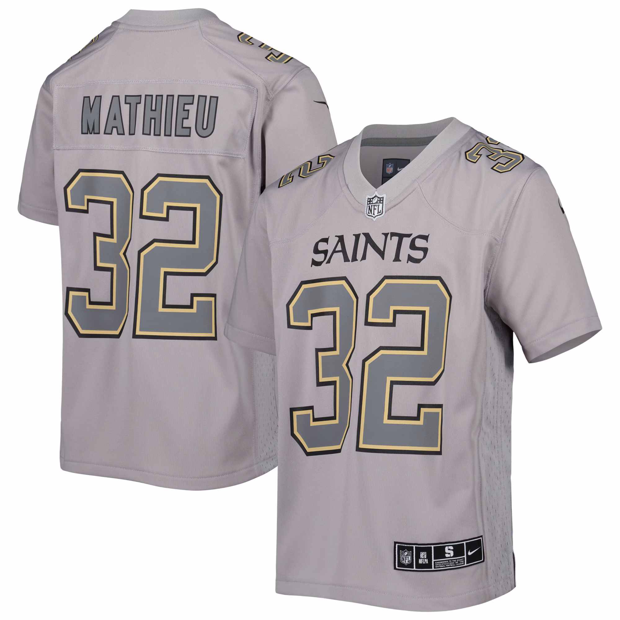 Tyrann Mathieu New Orleans Saints Youth Atmosphere Game Jersey - Gray