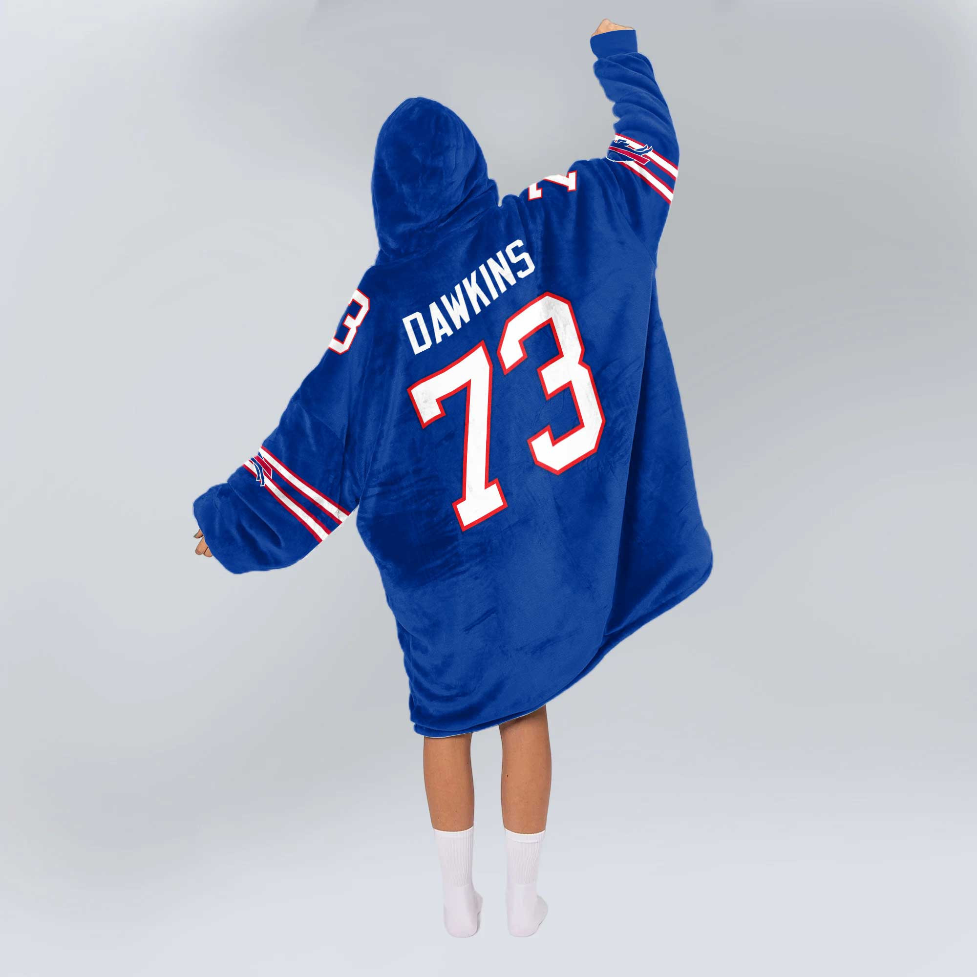 Adult 73 Buffalo Football Unisex Blanket Hoodie