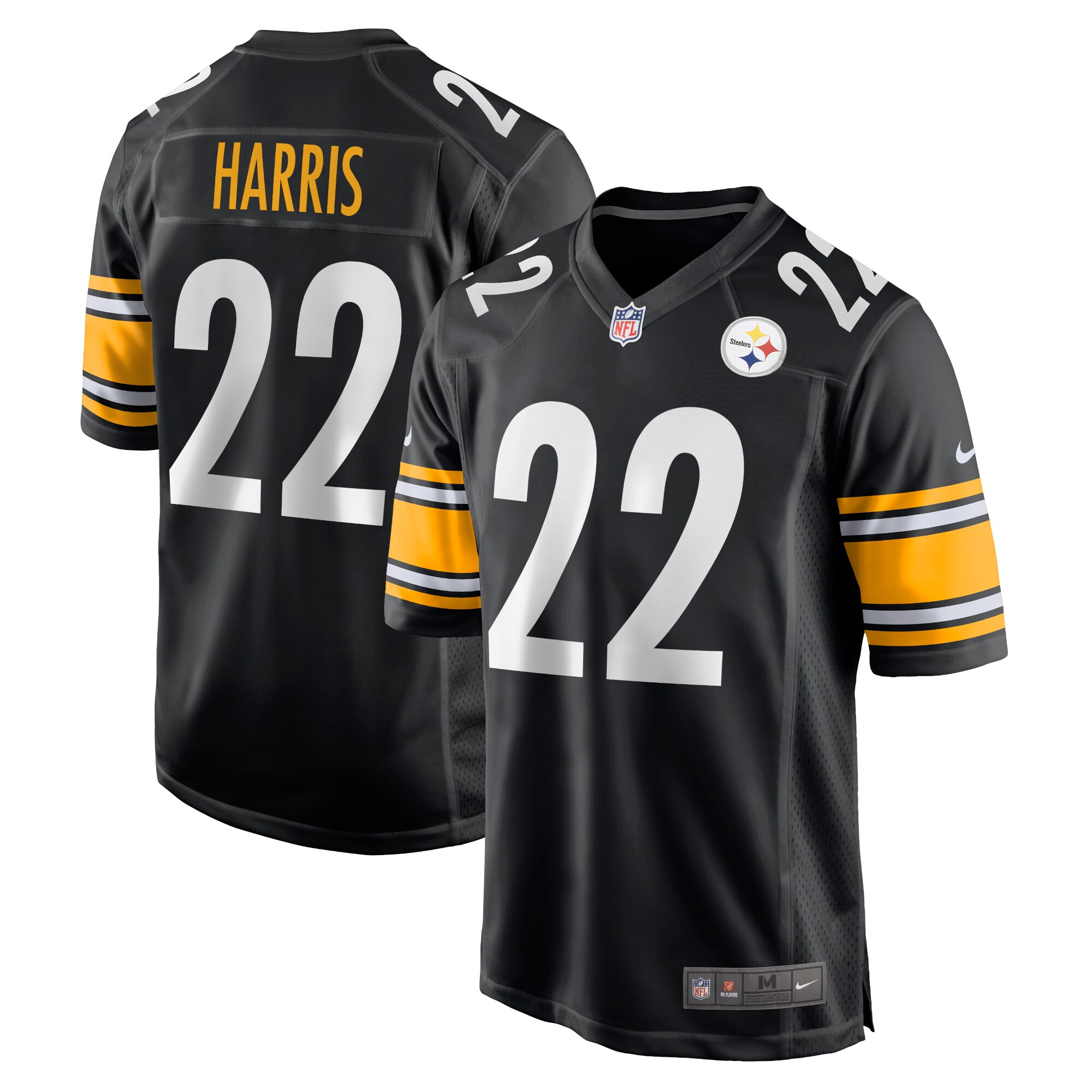 Najee Harris Pittsburgh Steelers  Youth 2021 NFL Draft First Round Pick Game Jersey - Black